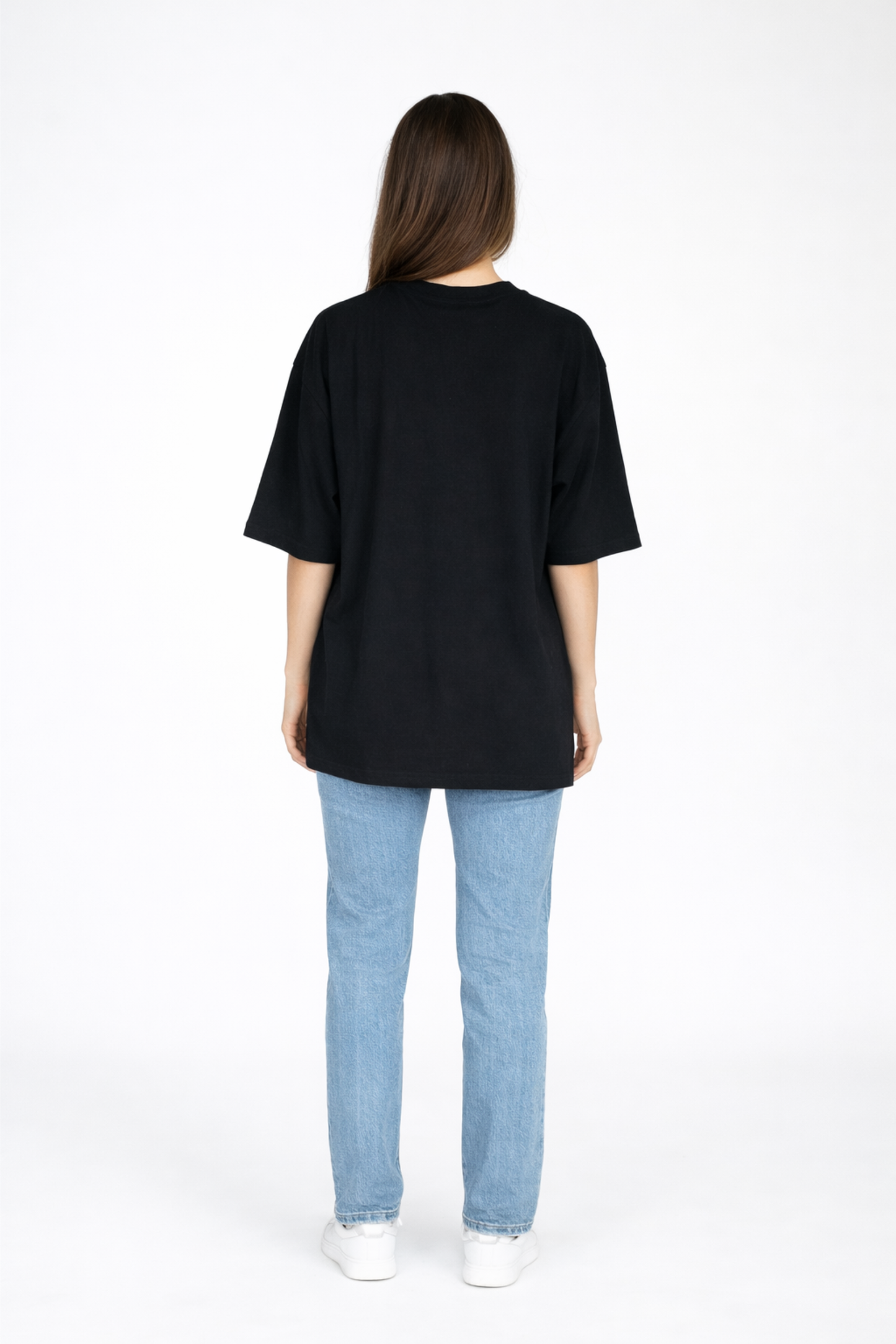 Women’s Black Oversized Graphic T-Shirt – Peaceful Easy Feeling Print