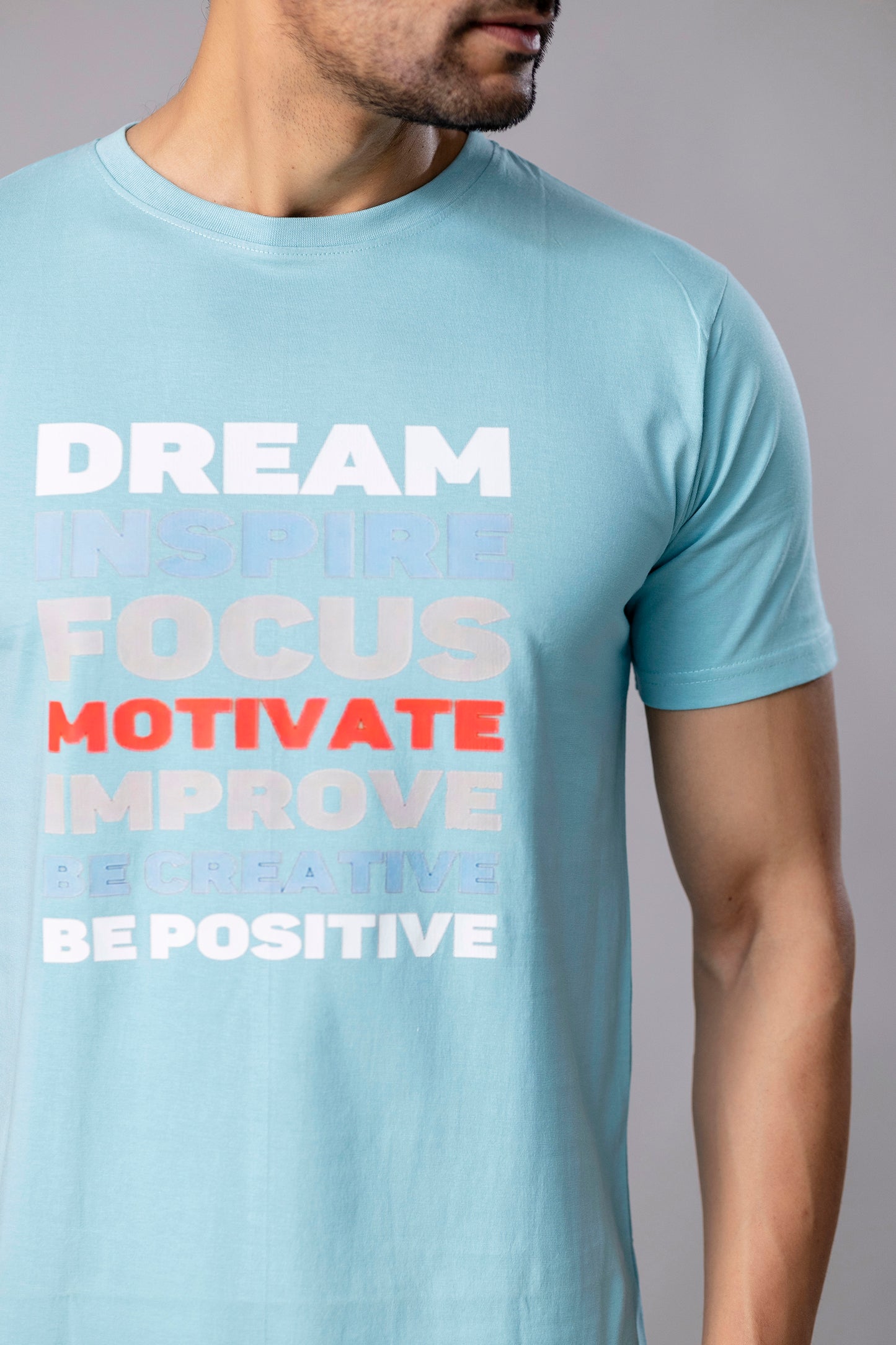 Men’s Motivational Graphic T-Shirt – Sky Blue