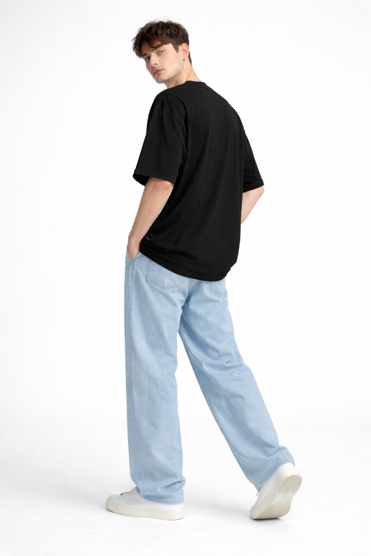 Black Oversized T-Shirt – Premium Crown Eagle Print Edition