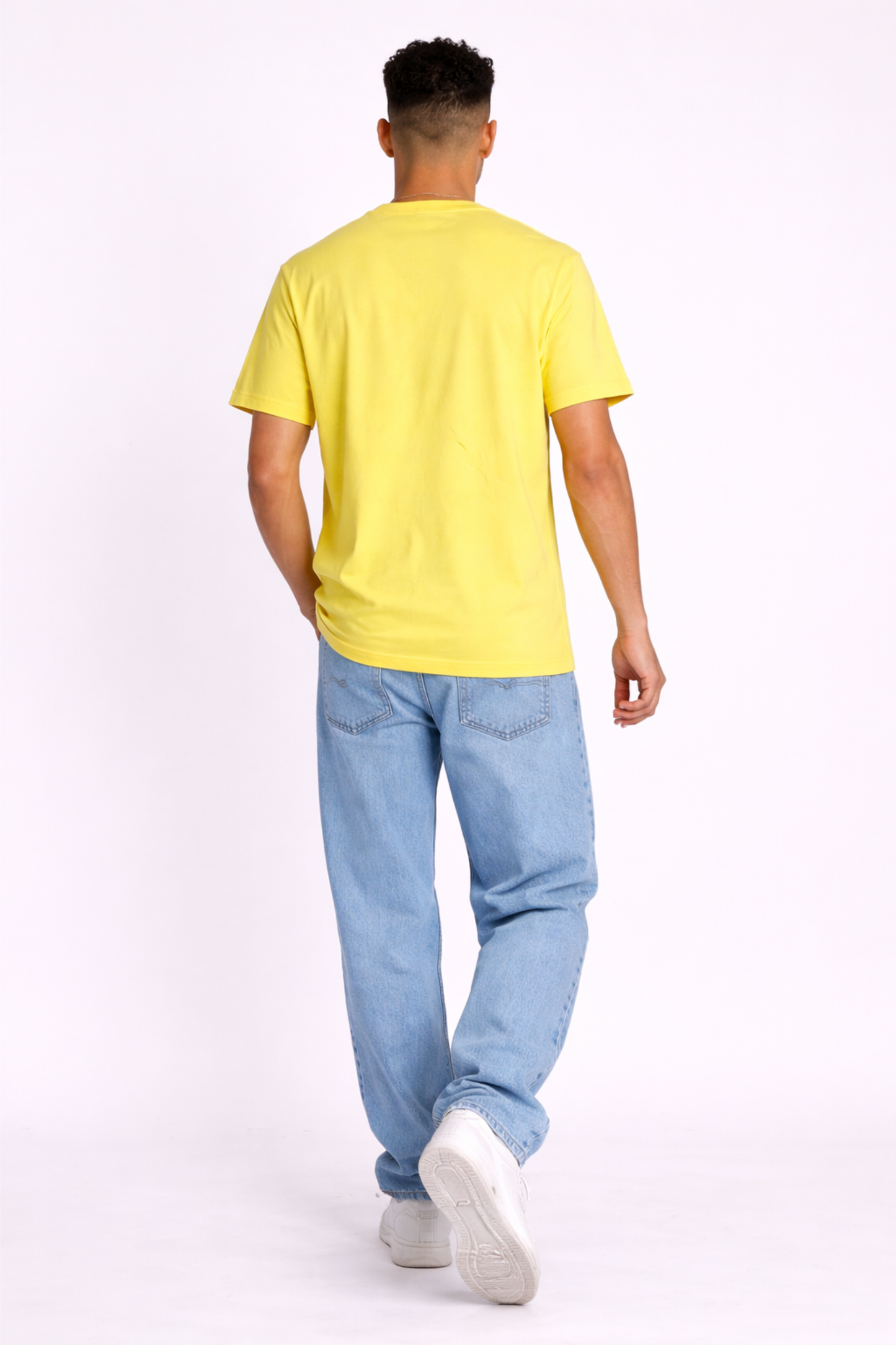 Regular Fit Yellow Dragon Print T-Shirt