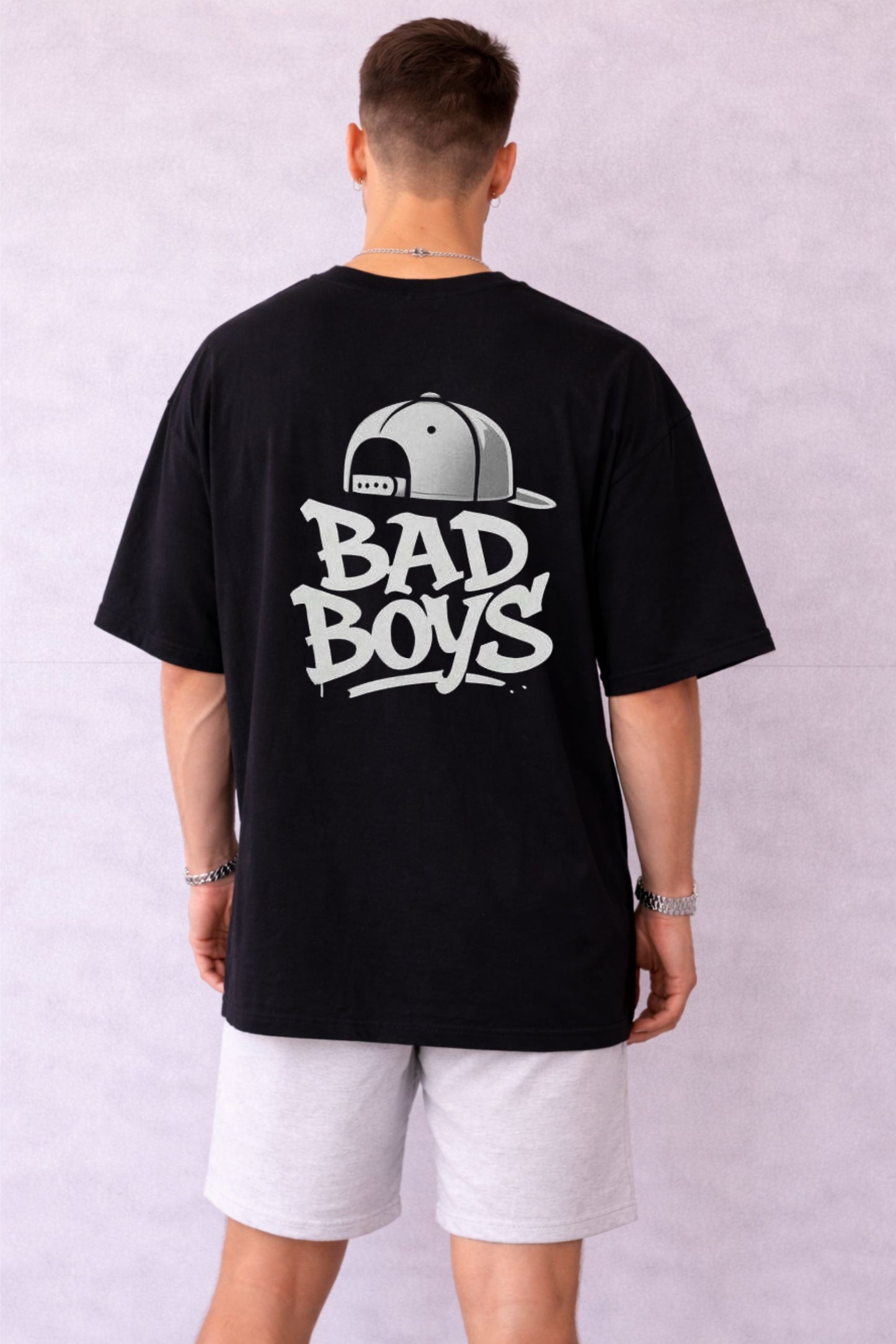 Men’s Oversized Black Graphic T-Shirt