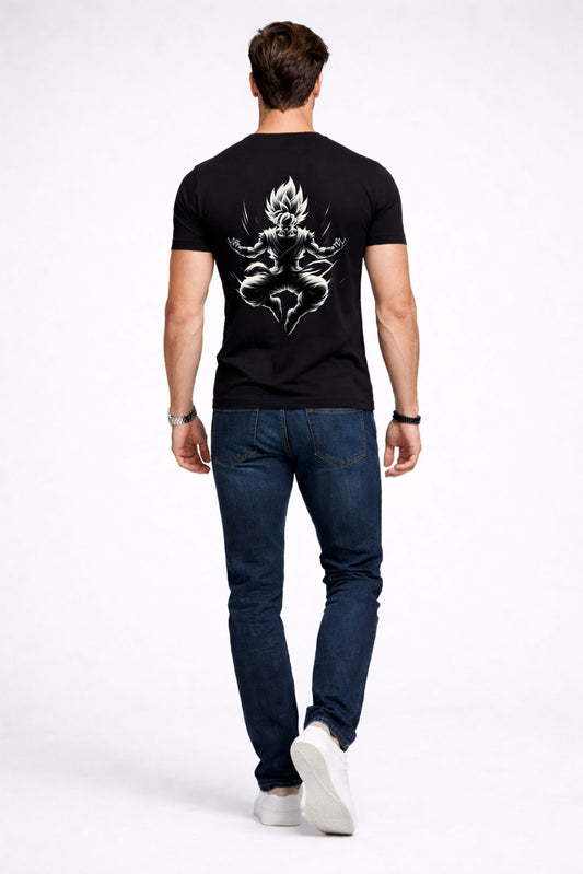 Men’s Black GOKU Printed T-Shirt