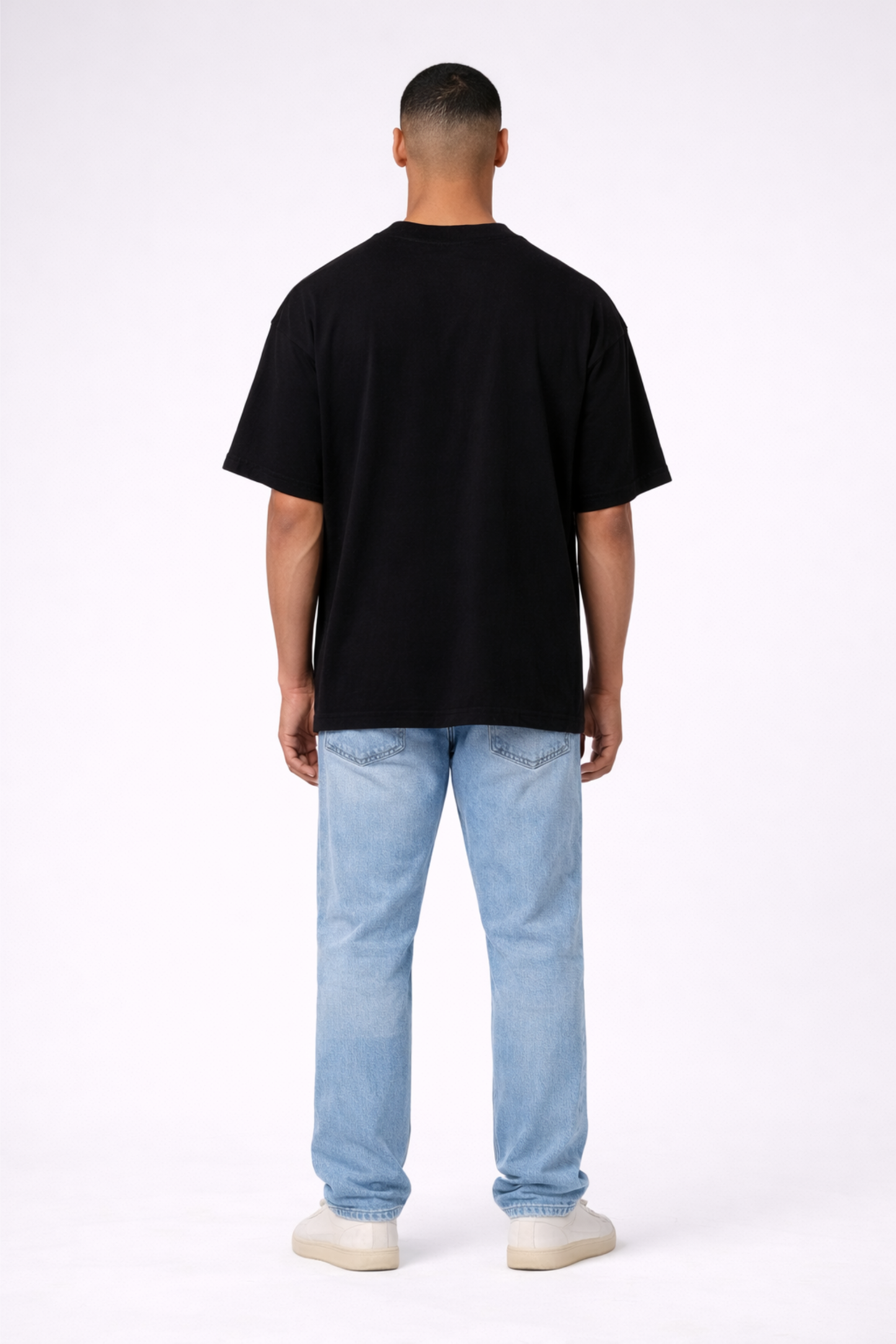 NF Men Black Oversize Anime Print Cotton T-Shirt
