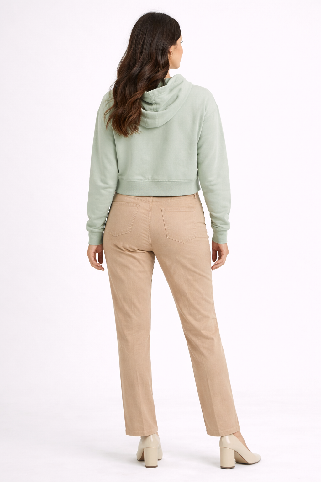 Solid Crop Hoodie – Sage Green