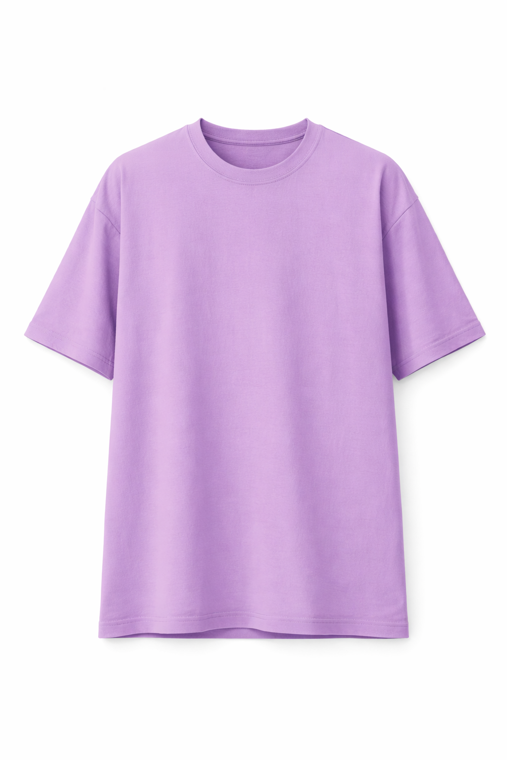 Lavender Cotton-Blend Oversized Drop-Shoulder T-Shirt