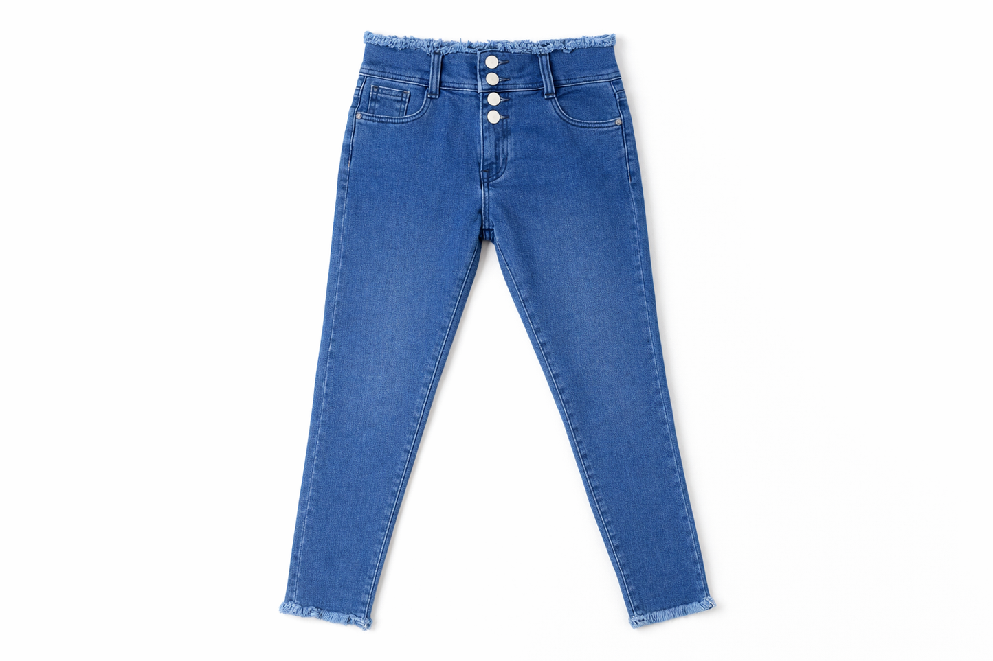Blue High Waist Stretchable Slim Fit Denim Jeans