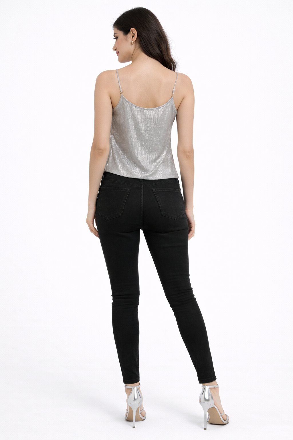 Silver Shimmer Spaghetti Strap Top