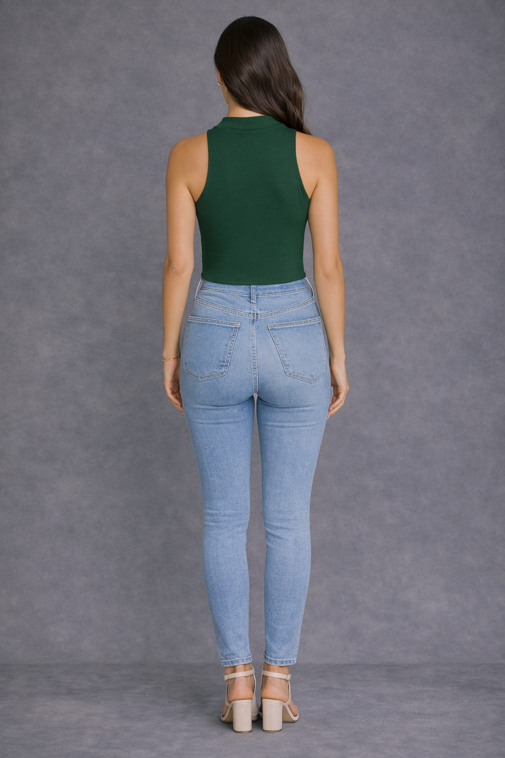 Sleeveless High-Neck Crop Top