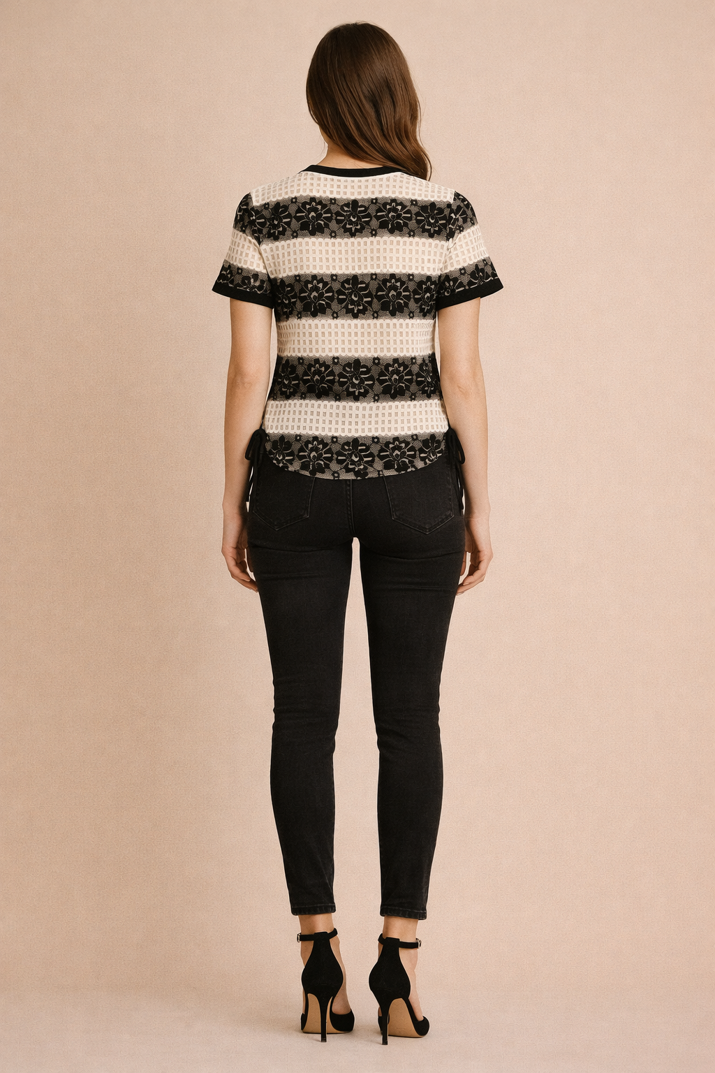 Elegant Lace Stripe Top