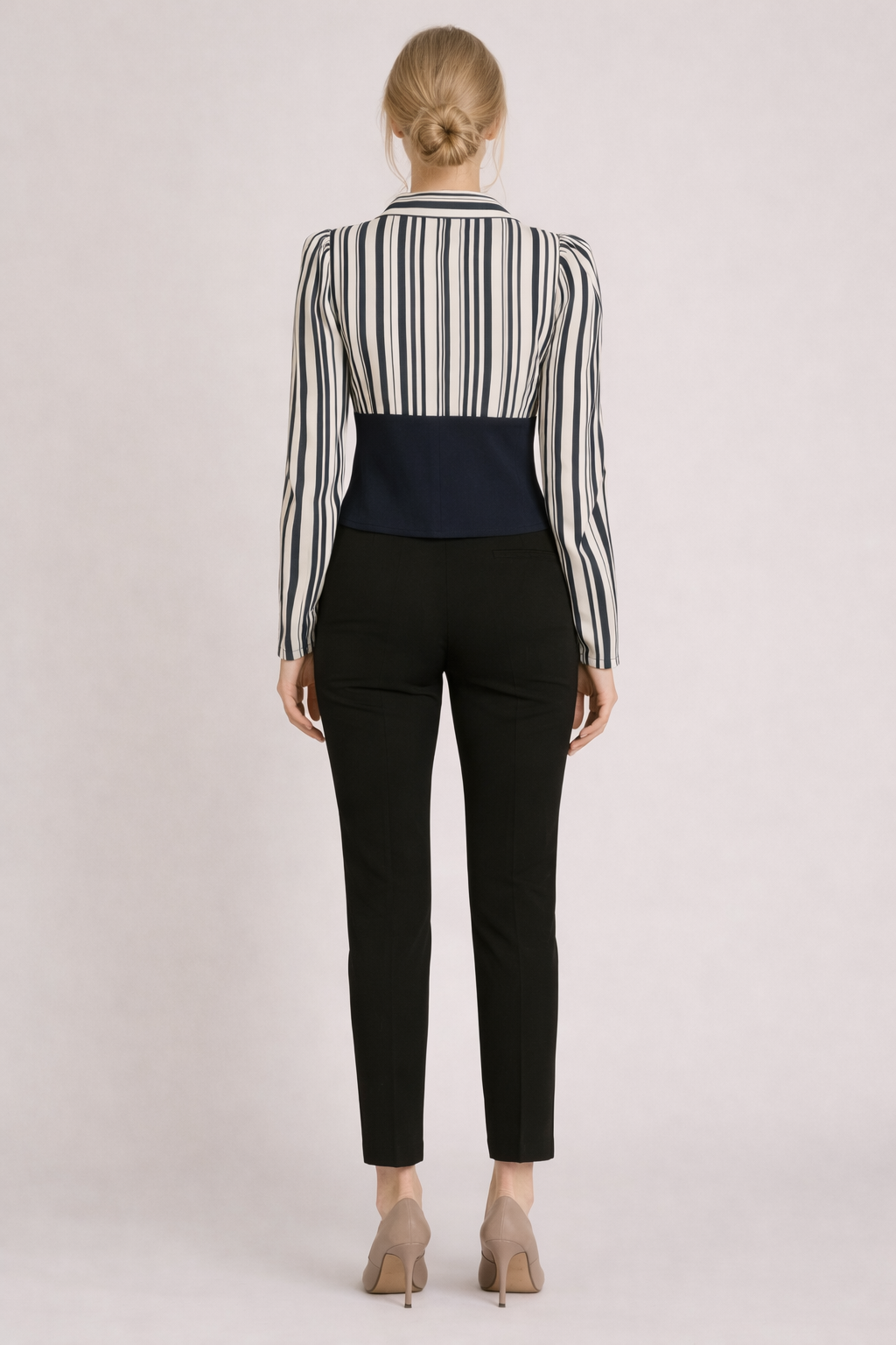 V-Neck Top with Puff Sleeves