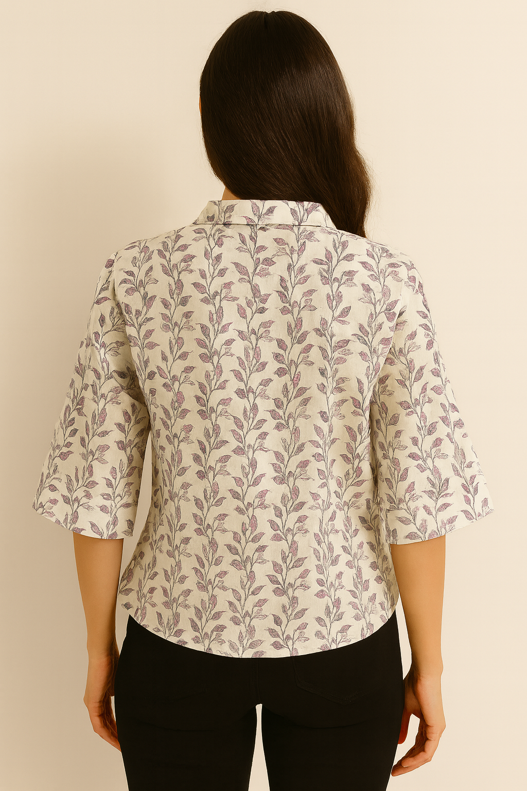 Printed Short Sleeve Cotton Top