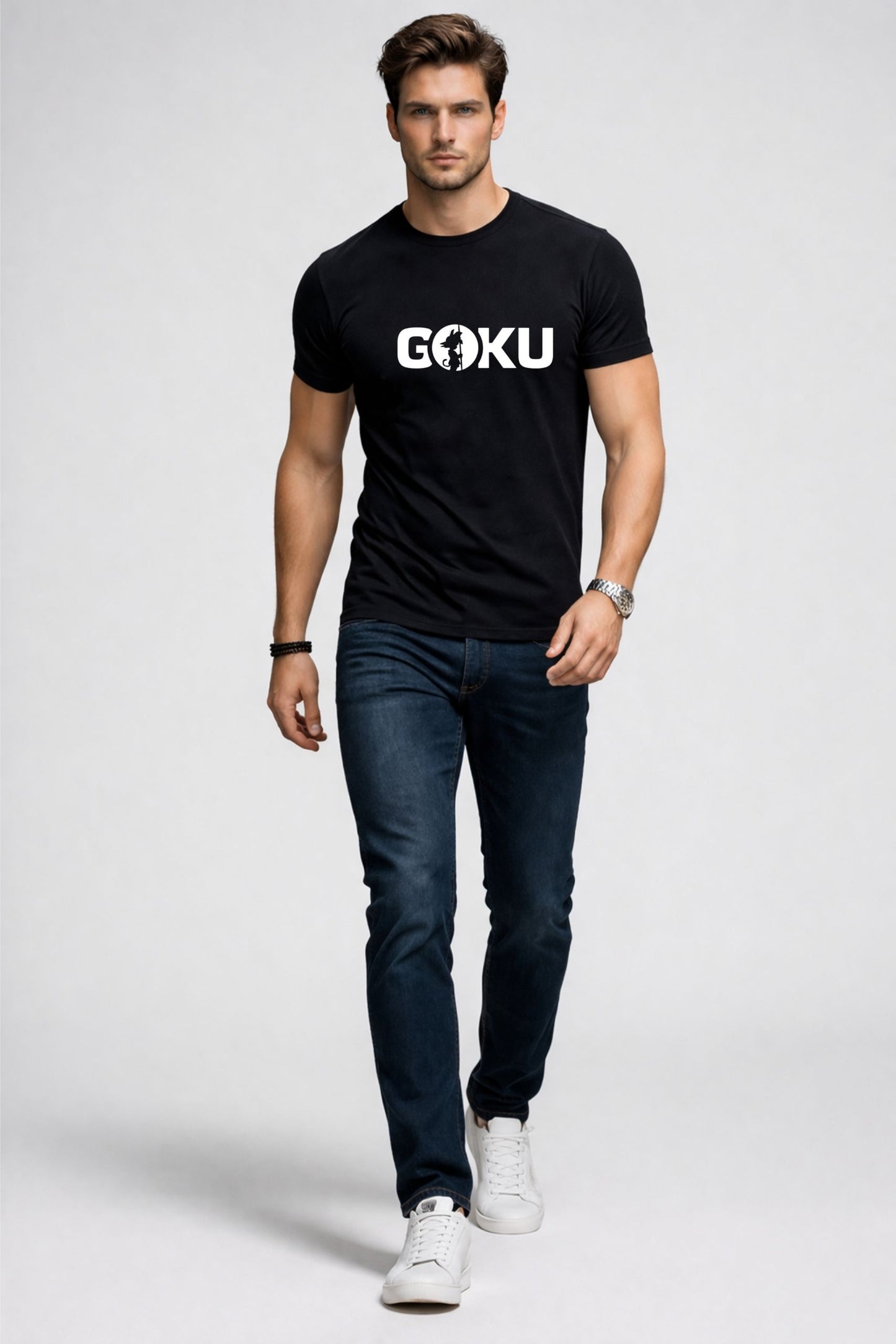 Men’s Black GOKU Printed T-Shirt