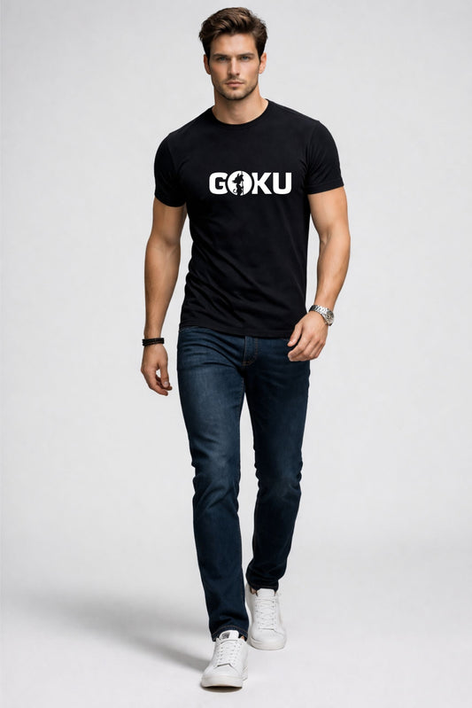 Men’s Black GOKU Printed T-Shirt