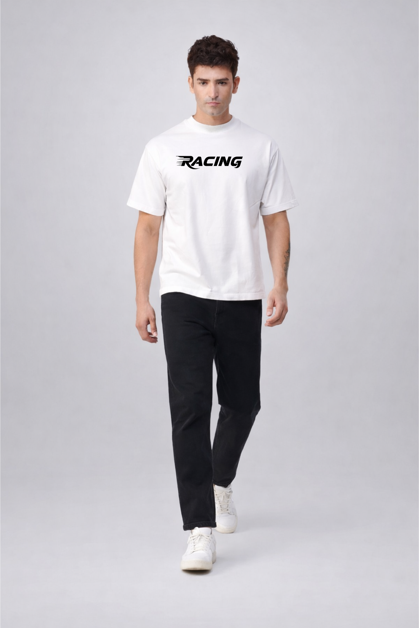 Racing Graphic Casual Cotton T Shirt