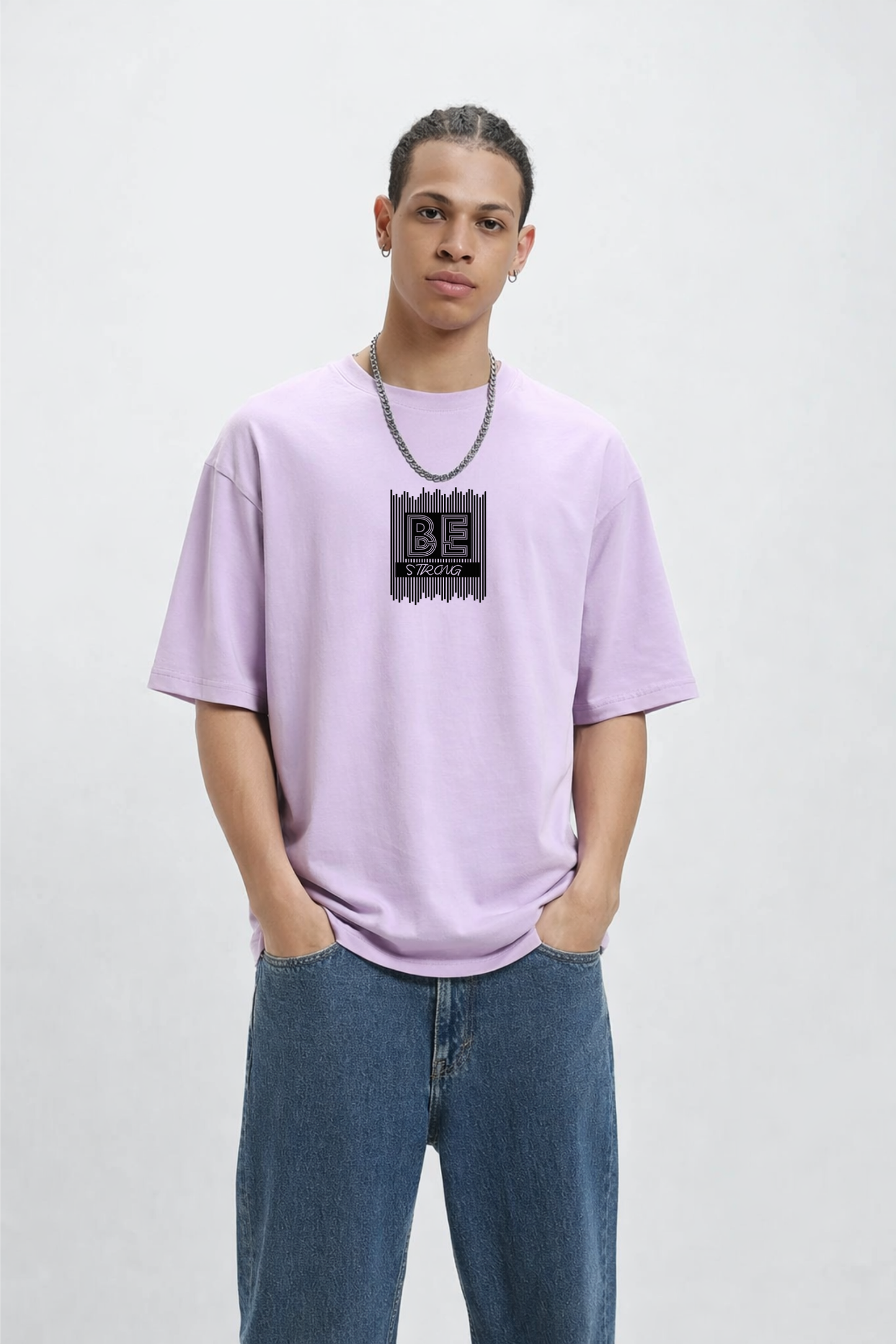 Neaks Fashion – BE STRONG Oversized Lavender T-Shirt