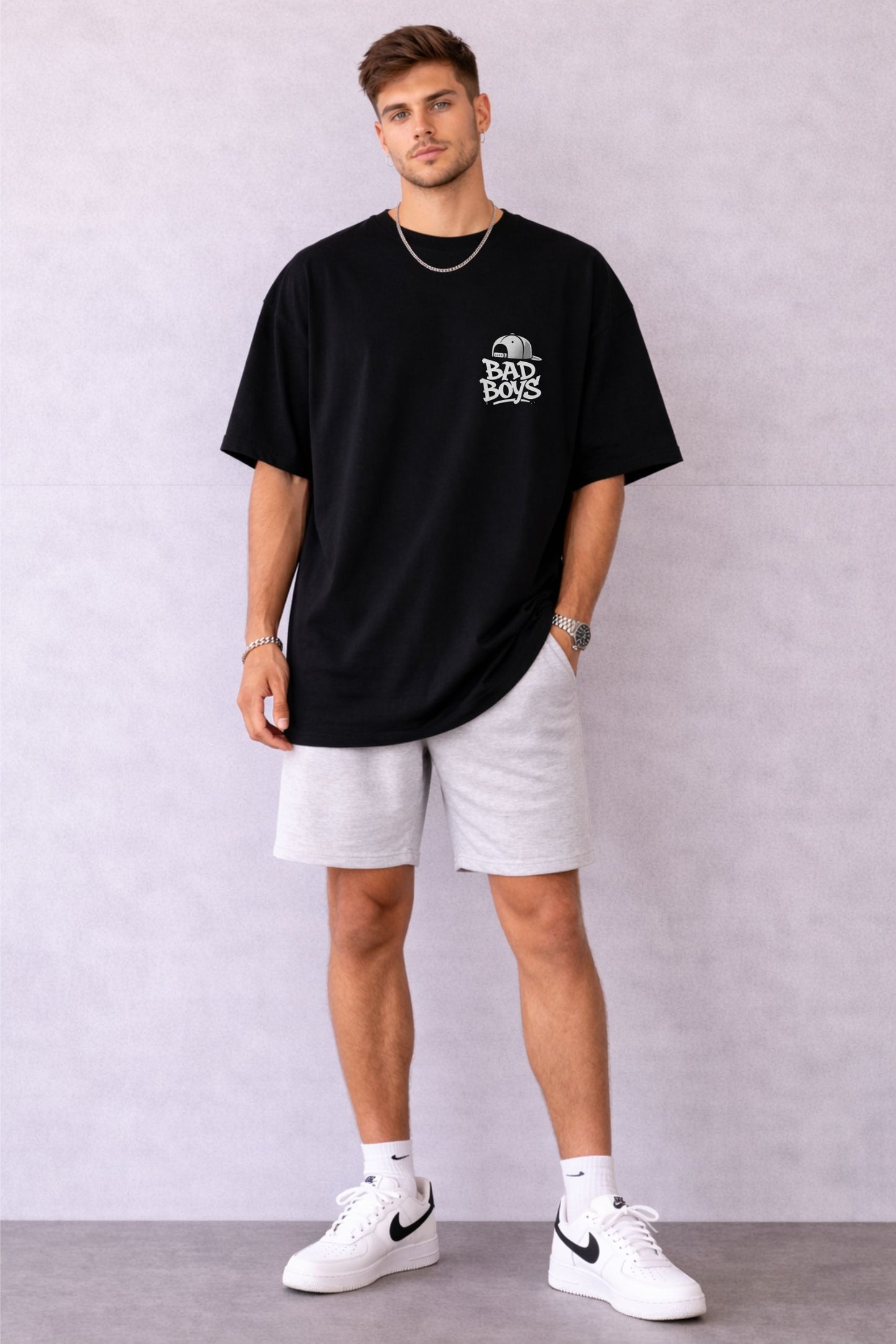Men’s Oversized Black Graphic T-Shirt