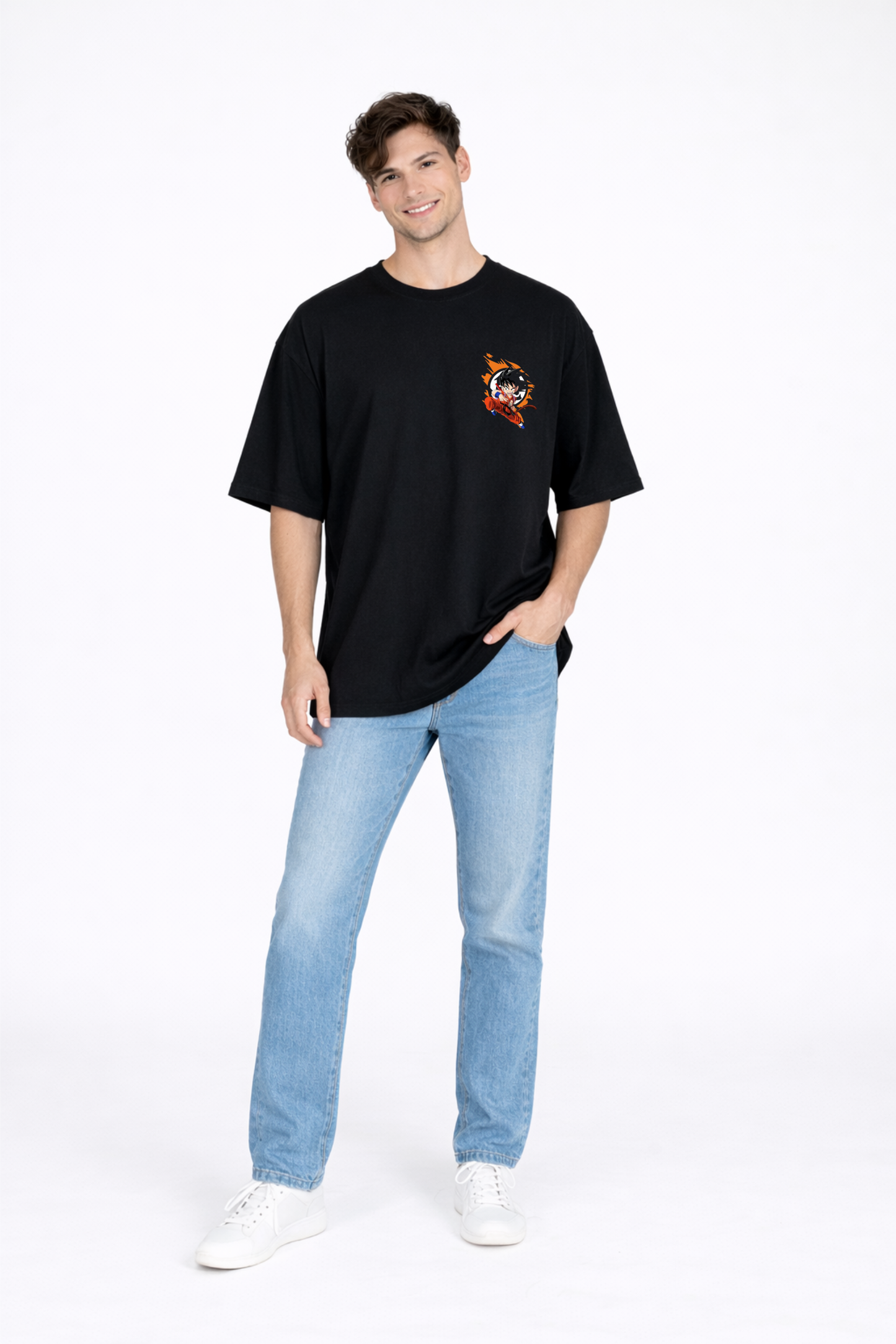 Dragon Hero Son Goku Oversized Black Graphic T-Shirt