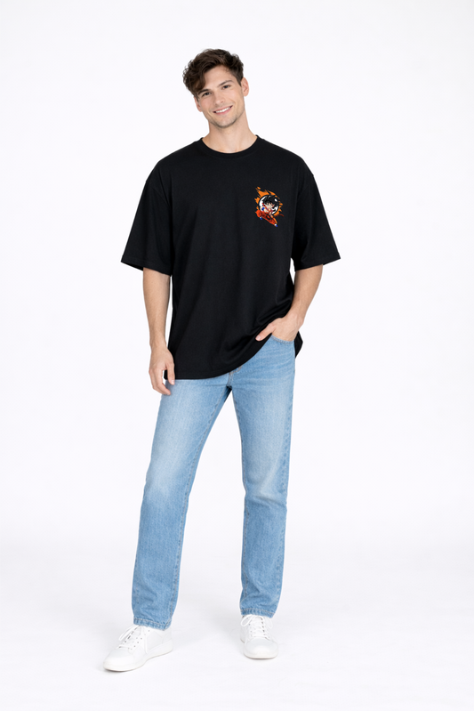 Dragon Hero Son Goku Oversized Black Graphic T-Shirt