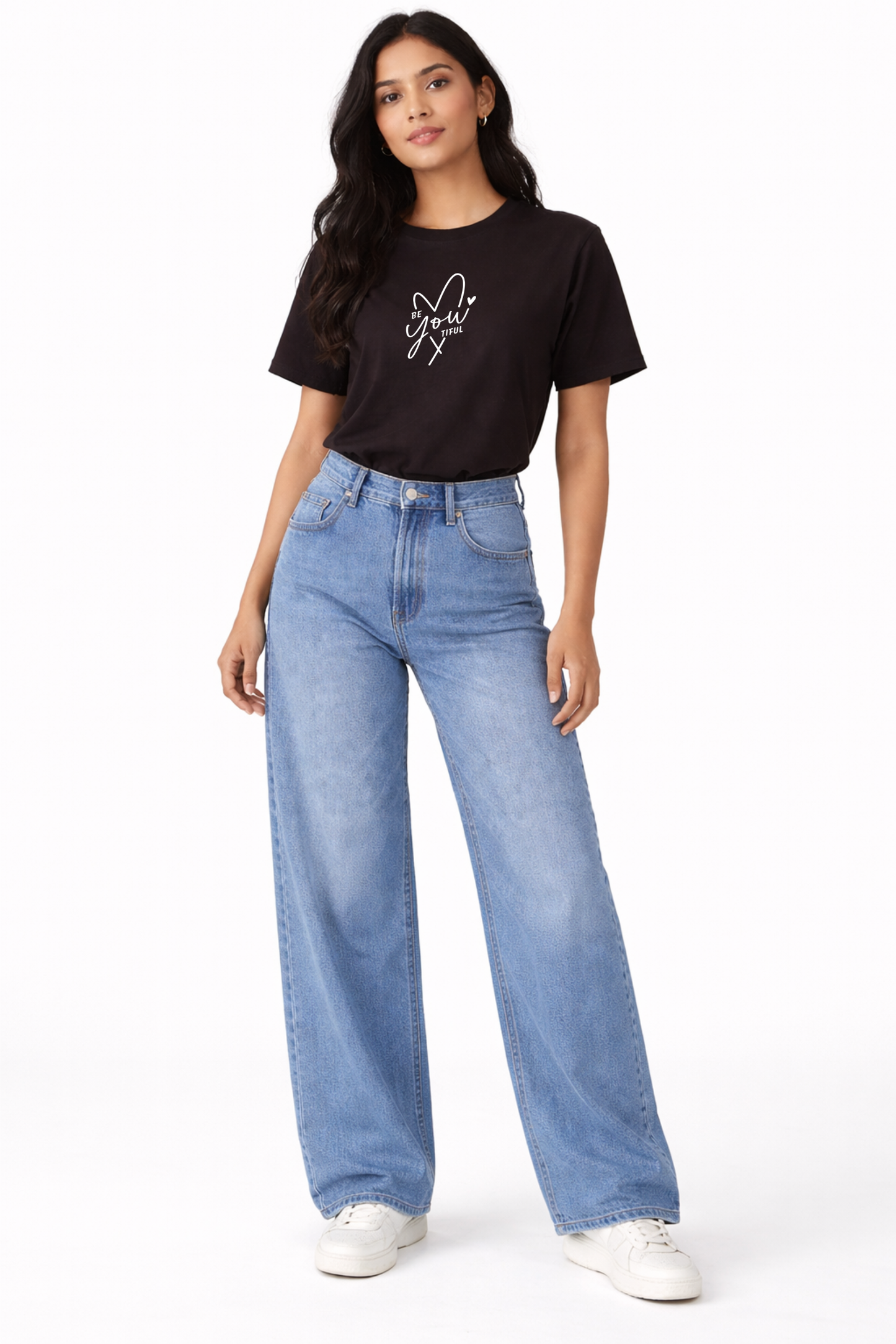 Black Regular Fit T-Shirt – “Be You-tiful” Quote Print