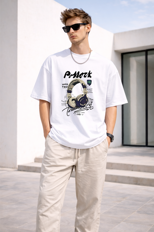 Oversized Graphic T-Shirt – Urban Headphone Edition