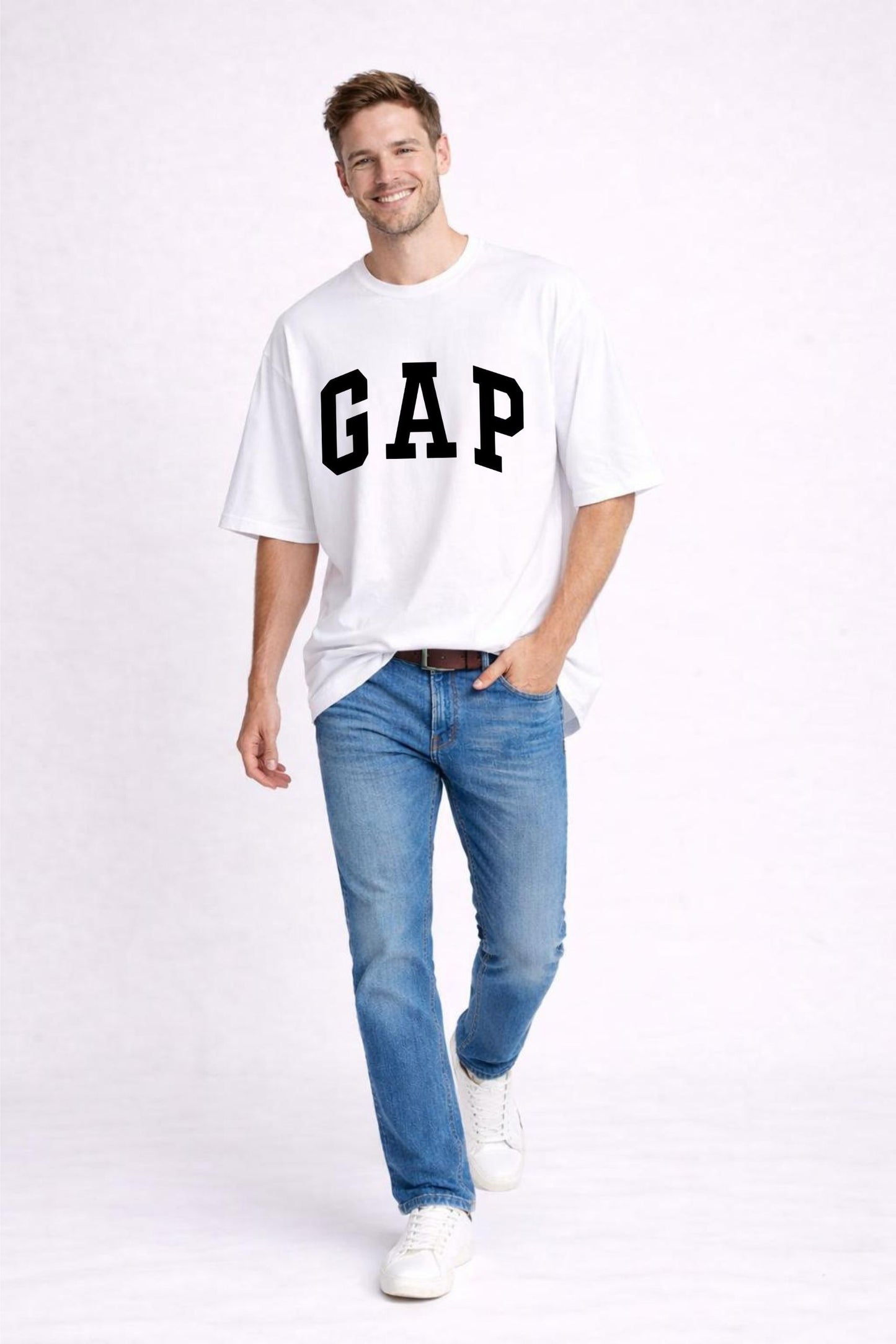 Oversize White Printed T-Shirt