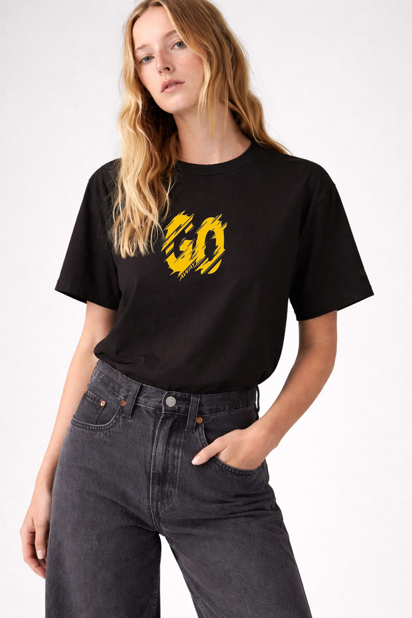 Black Regular Fit T-Shirt – “GO” Bold Graphic Print