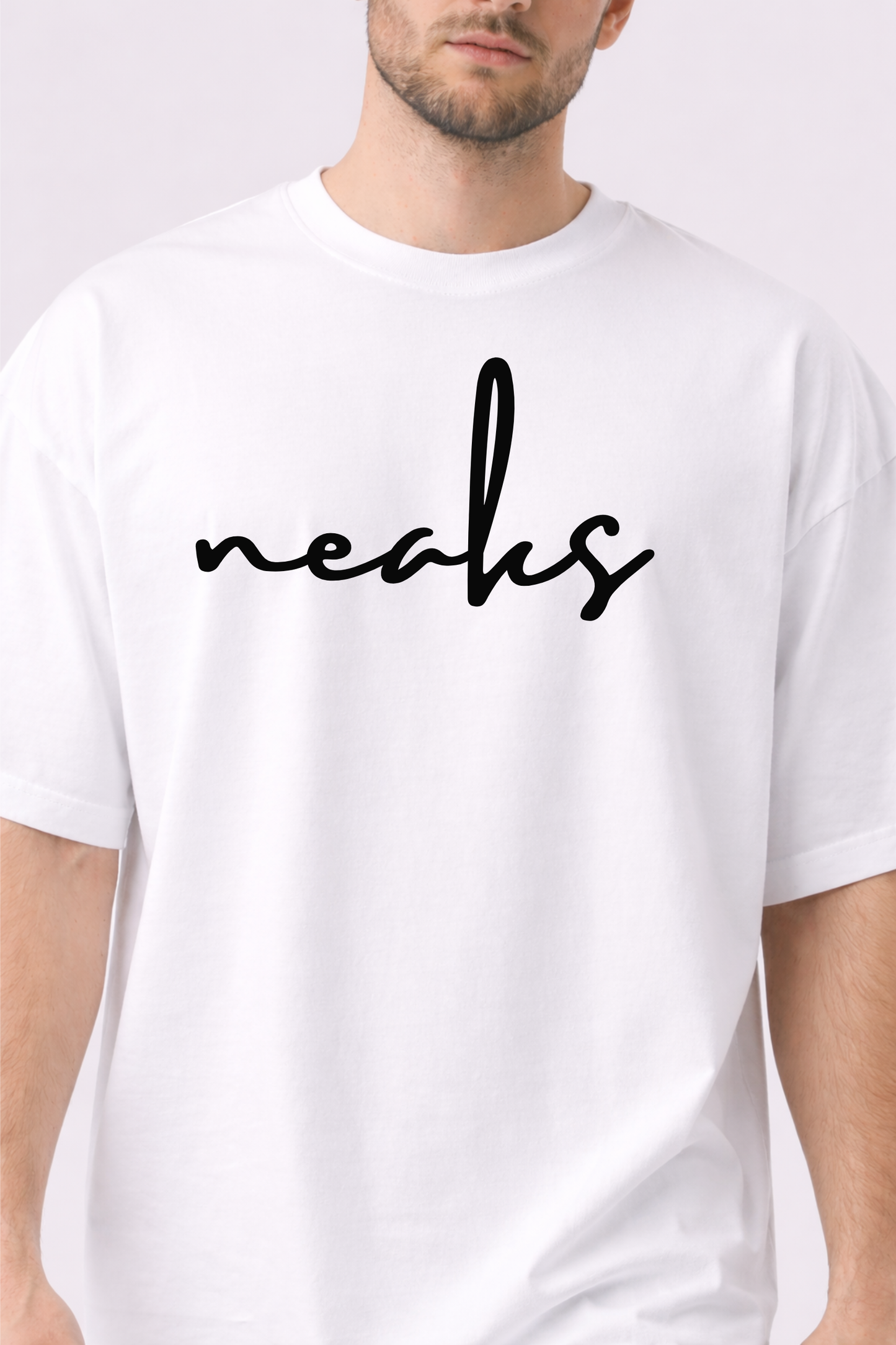 NEAKS White Oversized Logo T-Shirt