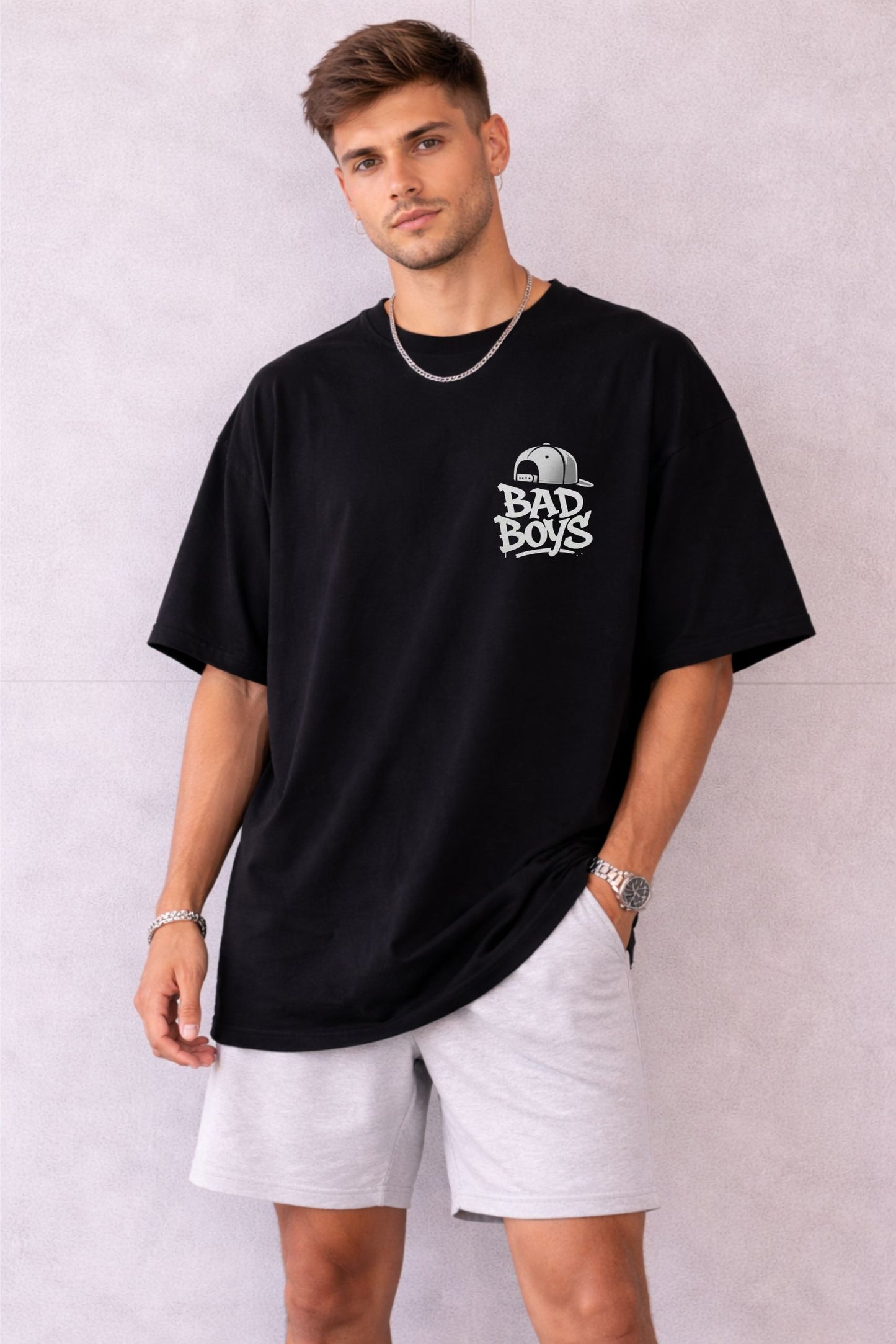 Men’s Oversized Black Graphic T-Shirt
