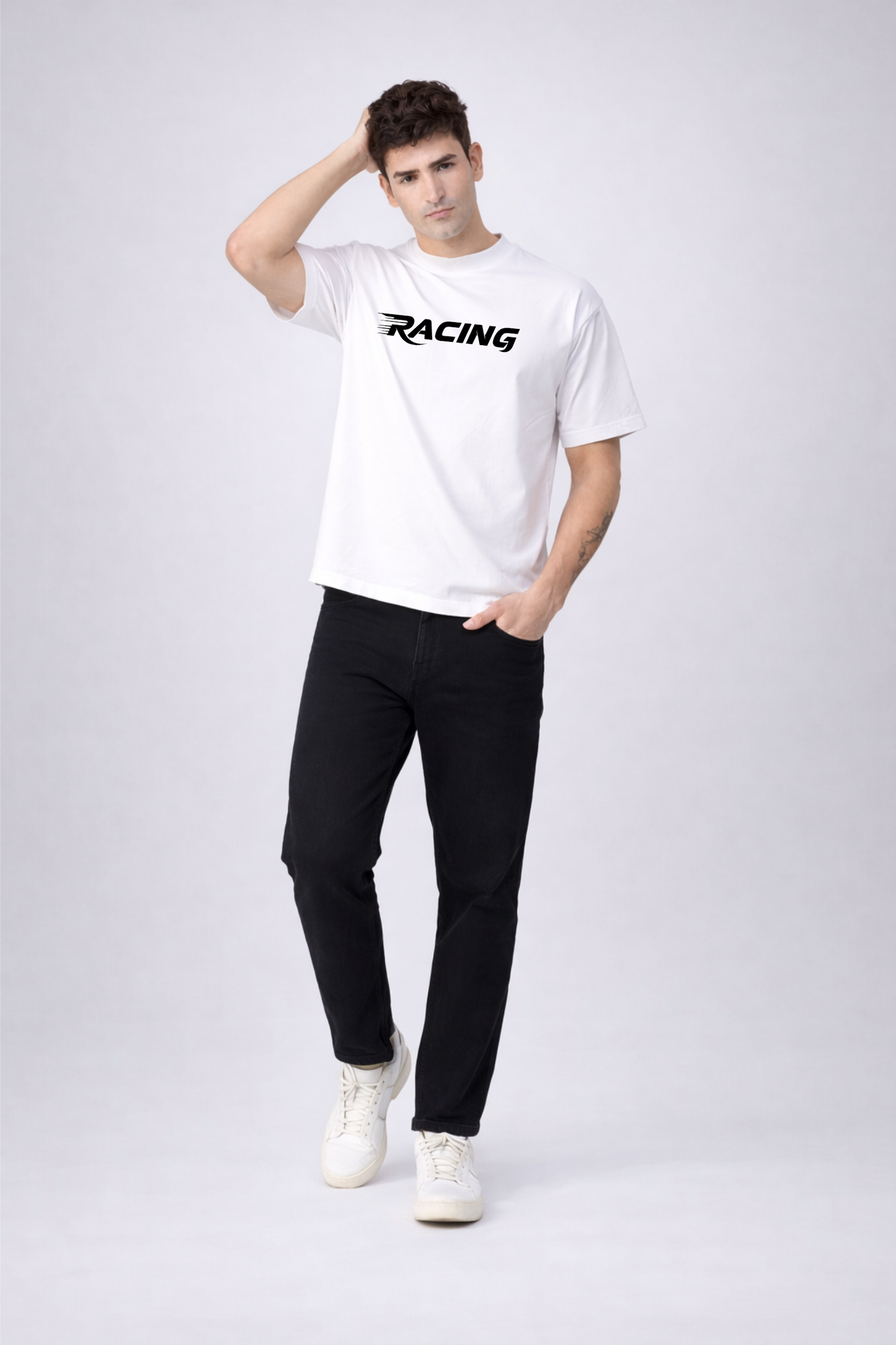 Racing Graphic Casual Cotton T Shirt
