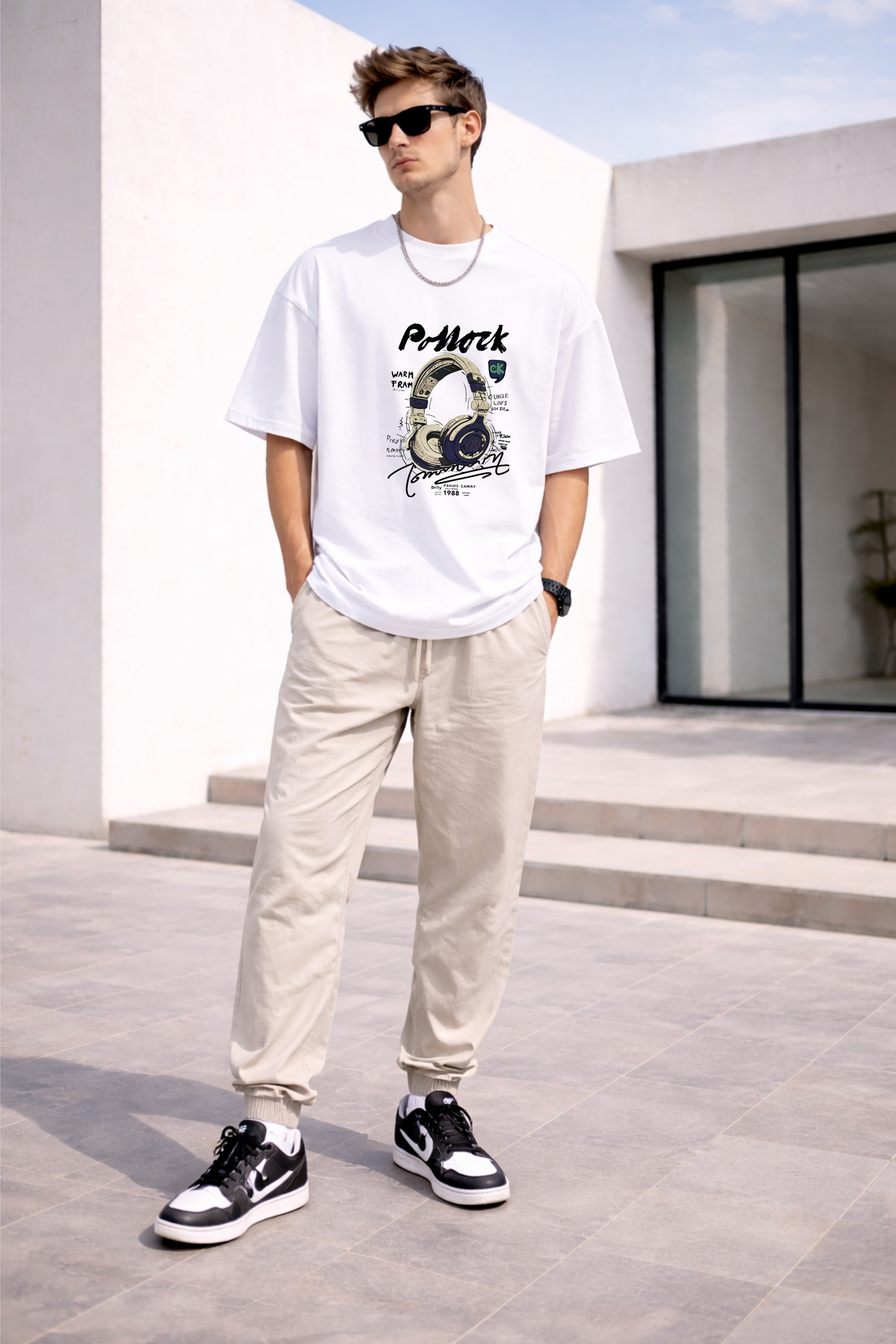 Oversized Graphic T-Shirt – Urban Headphone Edition