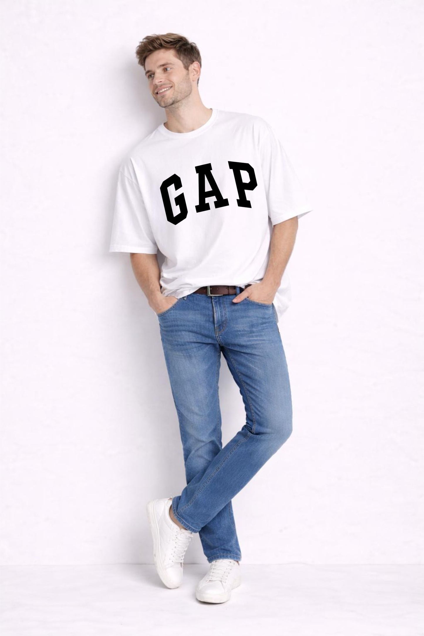 Oversize White Printed T-Shirt