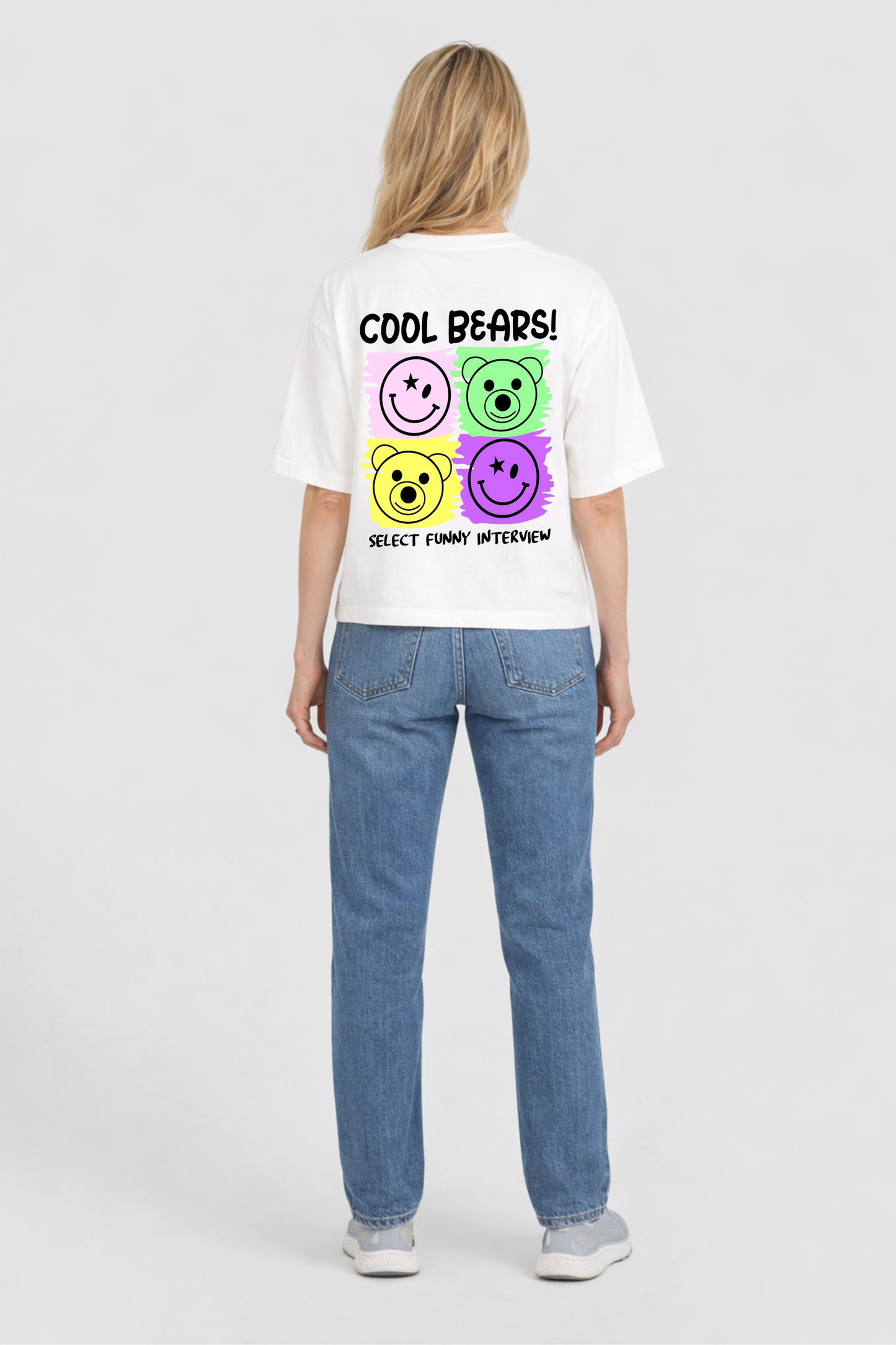Cool Bears Printed Oversized Cotton T-Shirt for Women