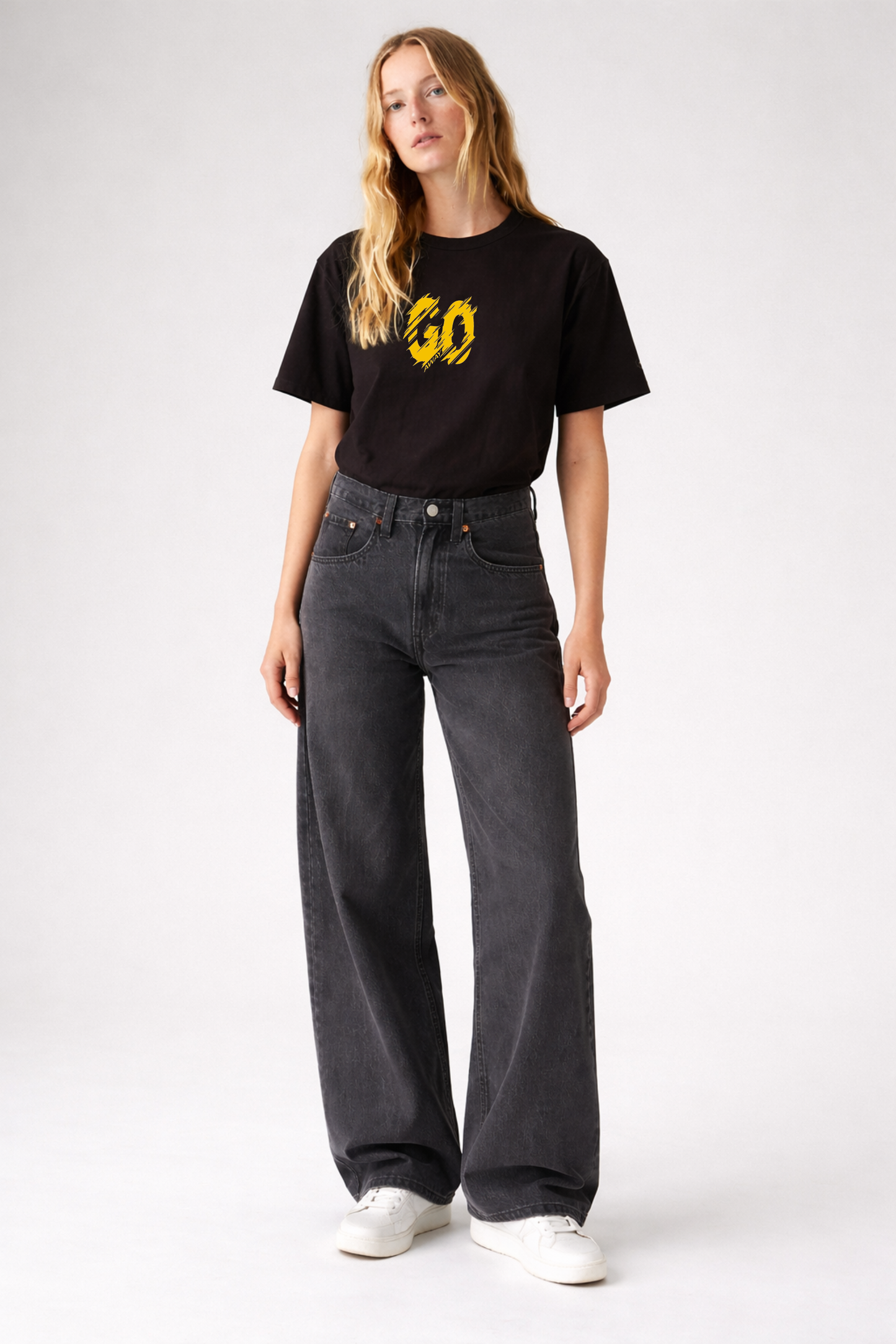 Black Regular Fit T-Shirt – “GO” Bold Graphic Print