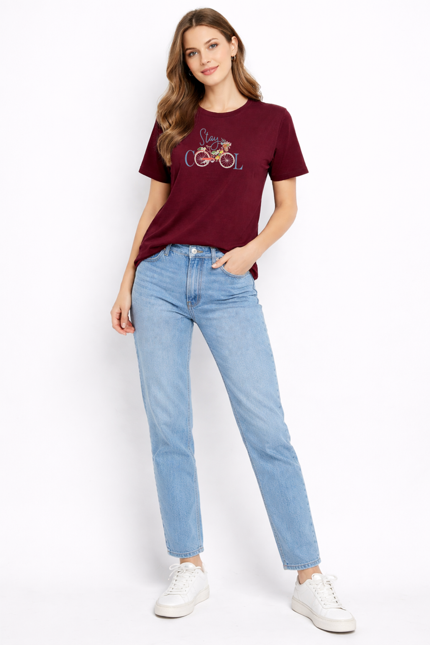 Stay Cool Printed Maroon T-Shirt
