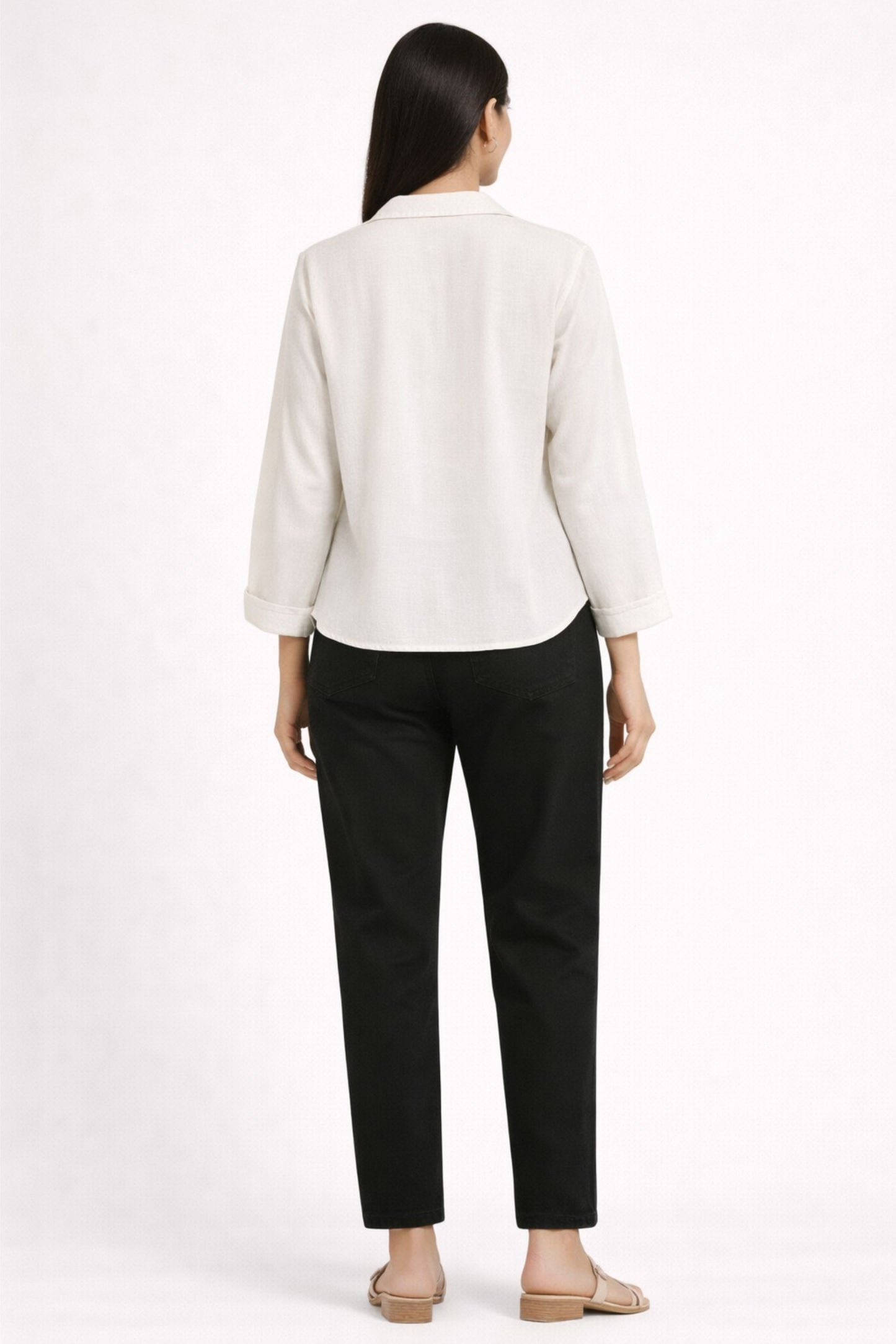 Elegant Off-White Solid Shirt for Women
