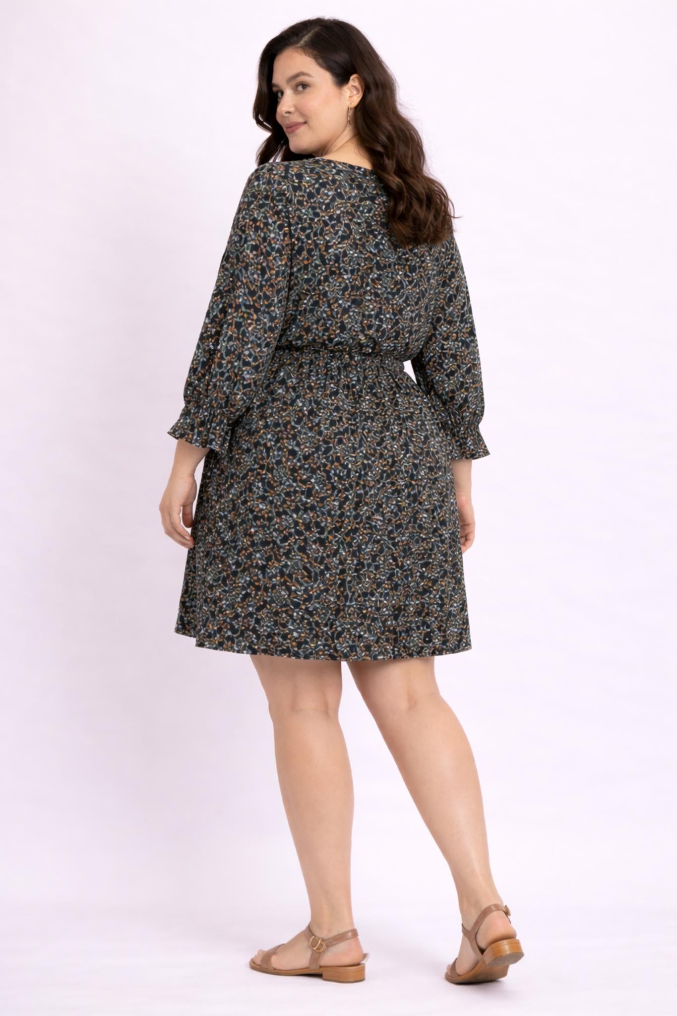 Women Black Floral Print Casual Dress