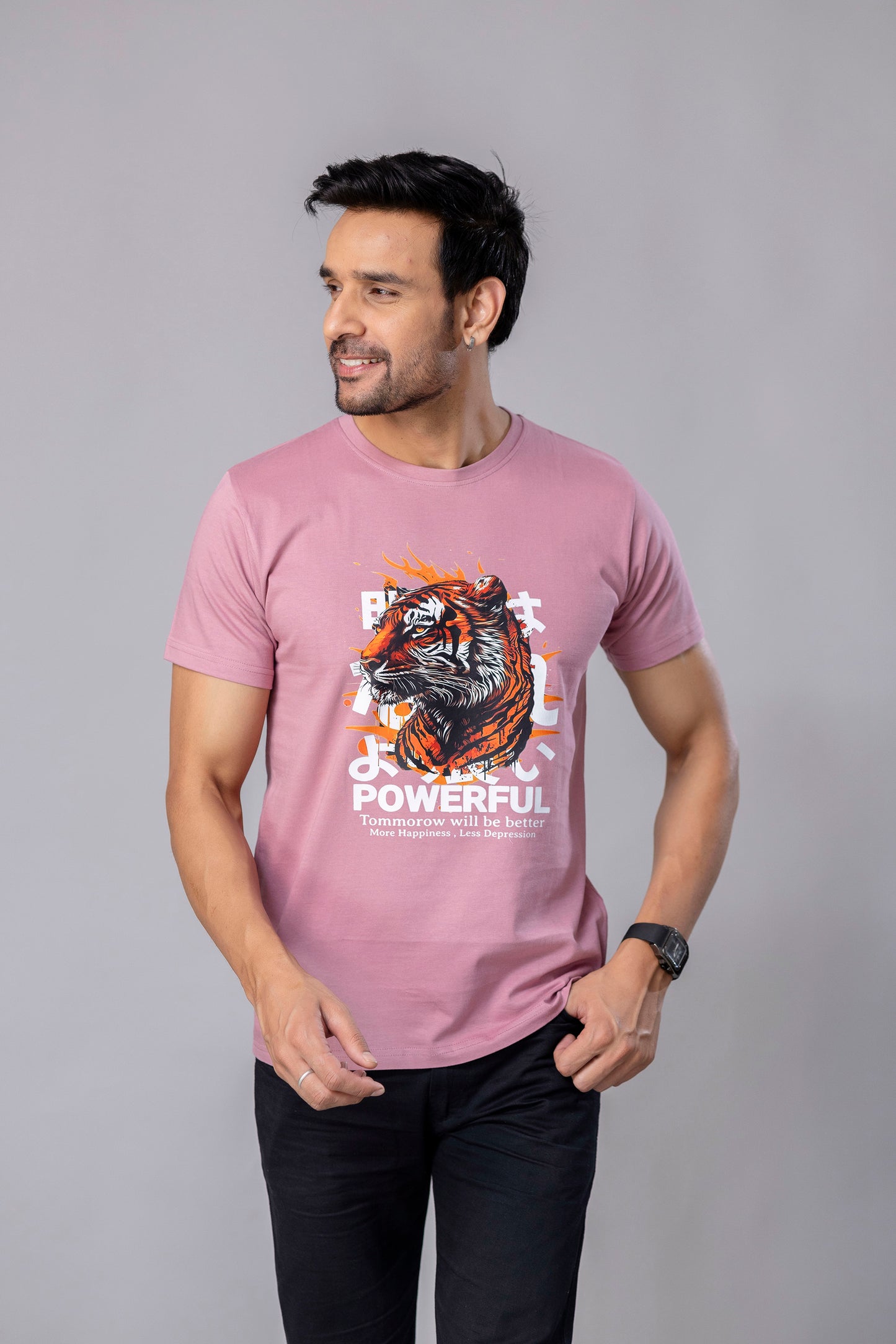 Powerful Graphic Print Silm Fit T-Shirt