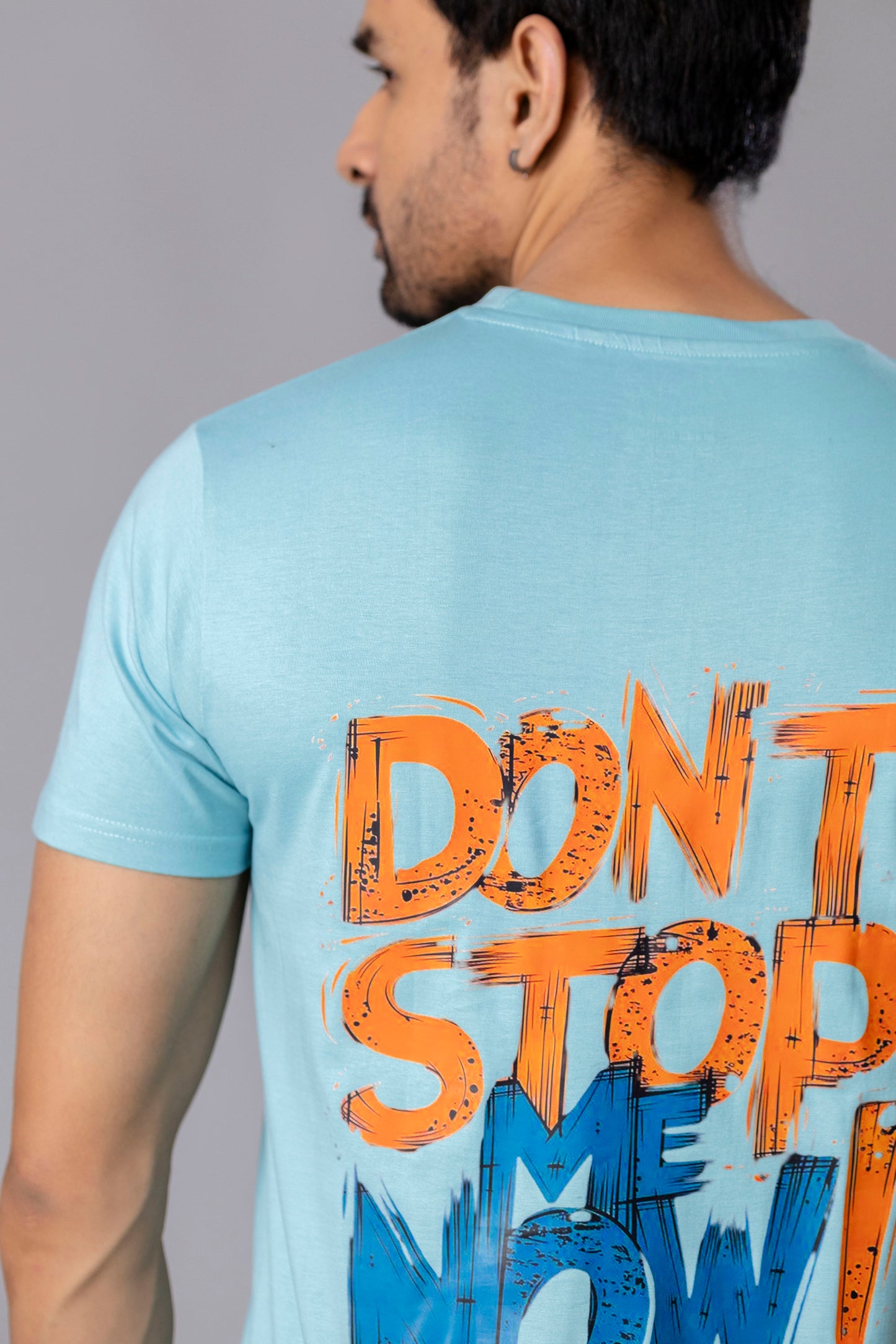 Dont Stop Me Now Sky Blue Slim Fit T-Shirt
