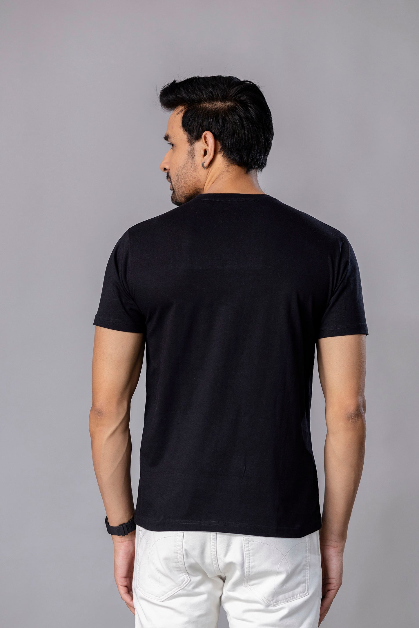 Black Graphic Print T-Shirt – Bold & Motivational Style