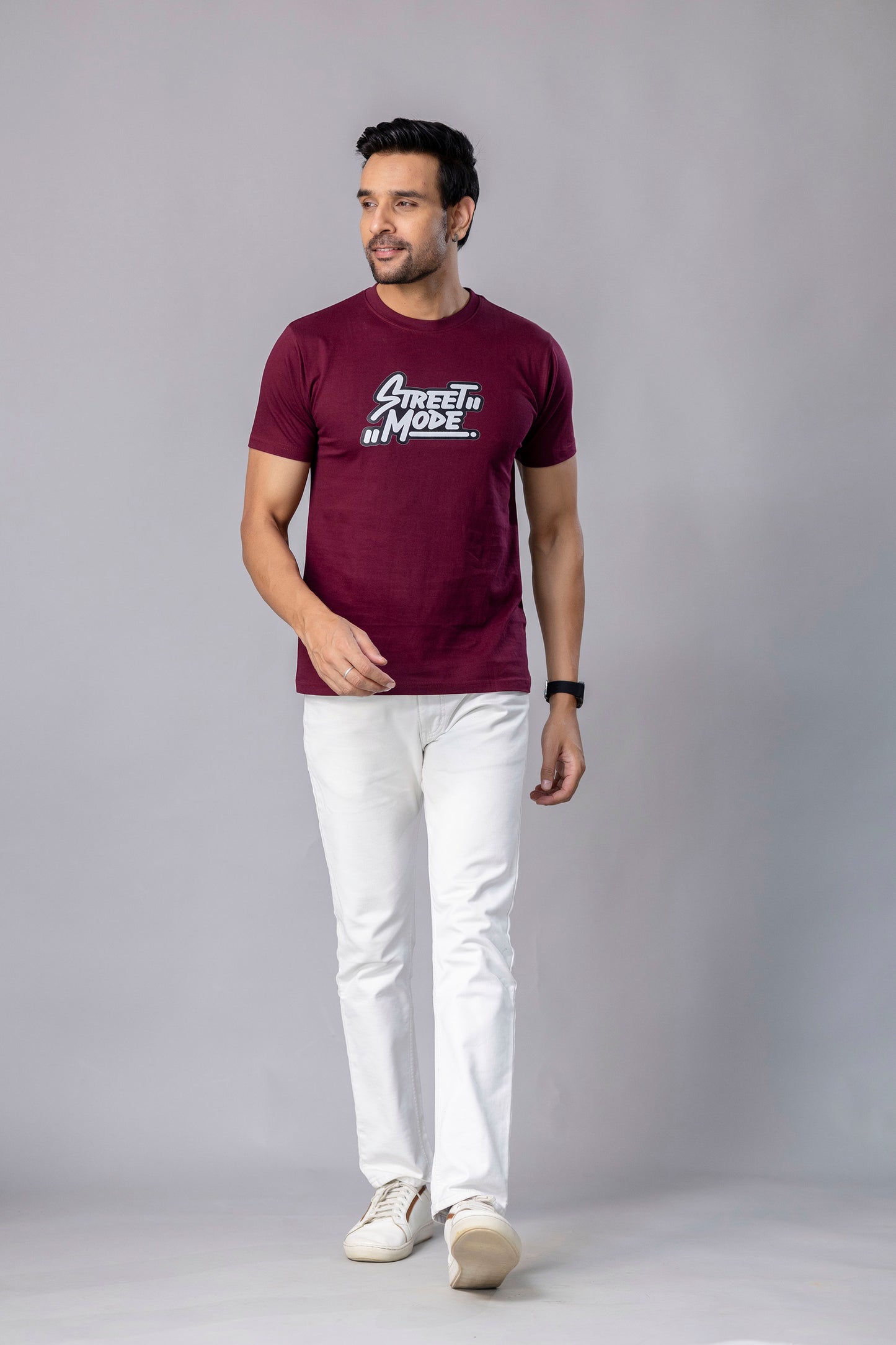 Street Mode Maroon Slim Fit T Shirt