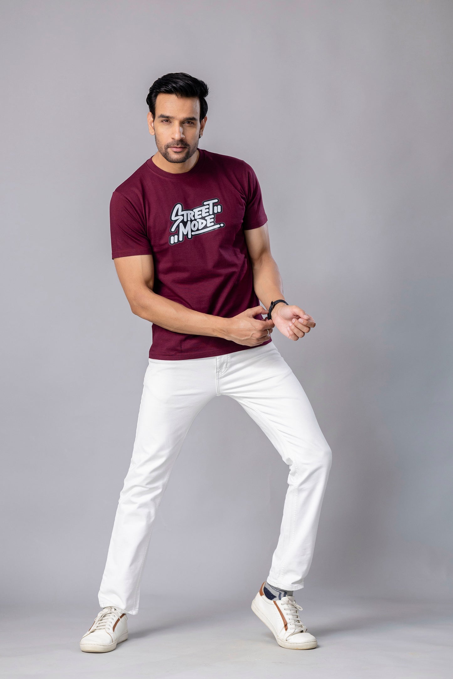 Street Mode Maroon Slim Fit T Shirt