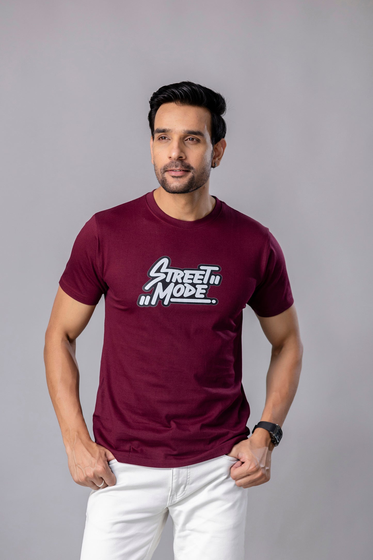 Street Mode Maroon Slim Fit T Shirt