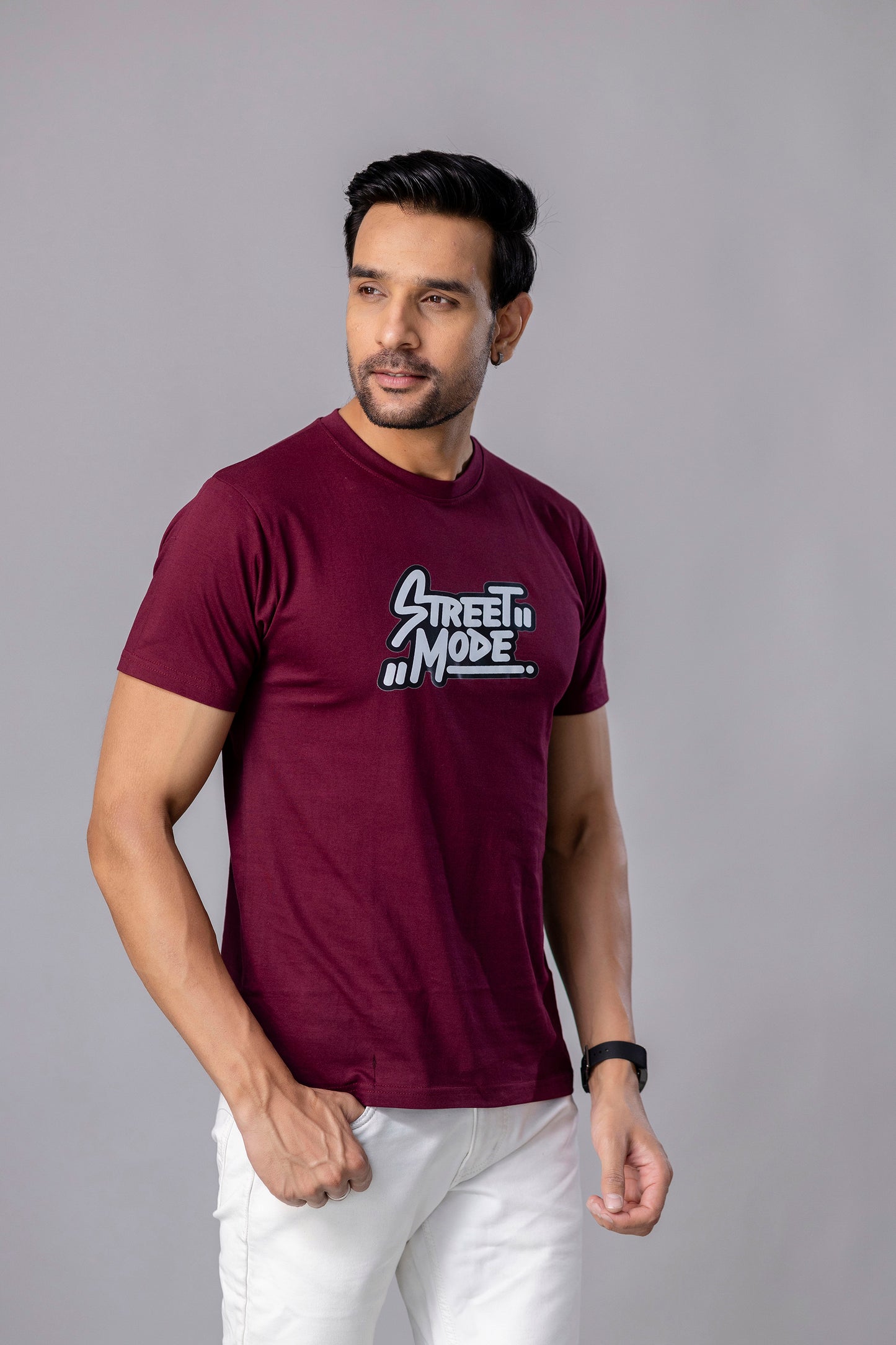 Street Mode Maroon Slim Fit T Shirt