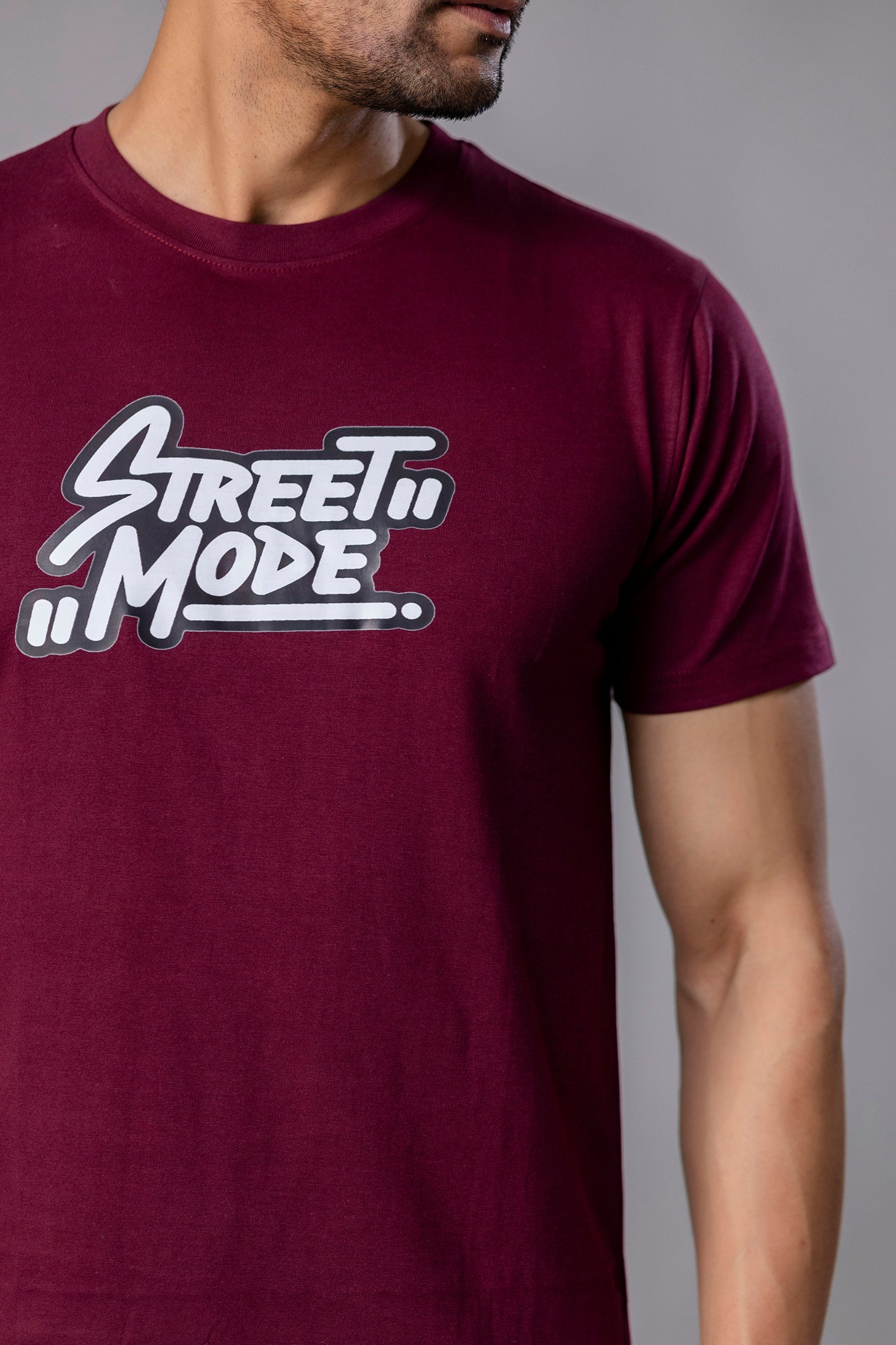 Street Mode Maroon Slim Fit T Shirt