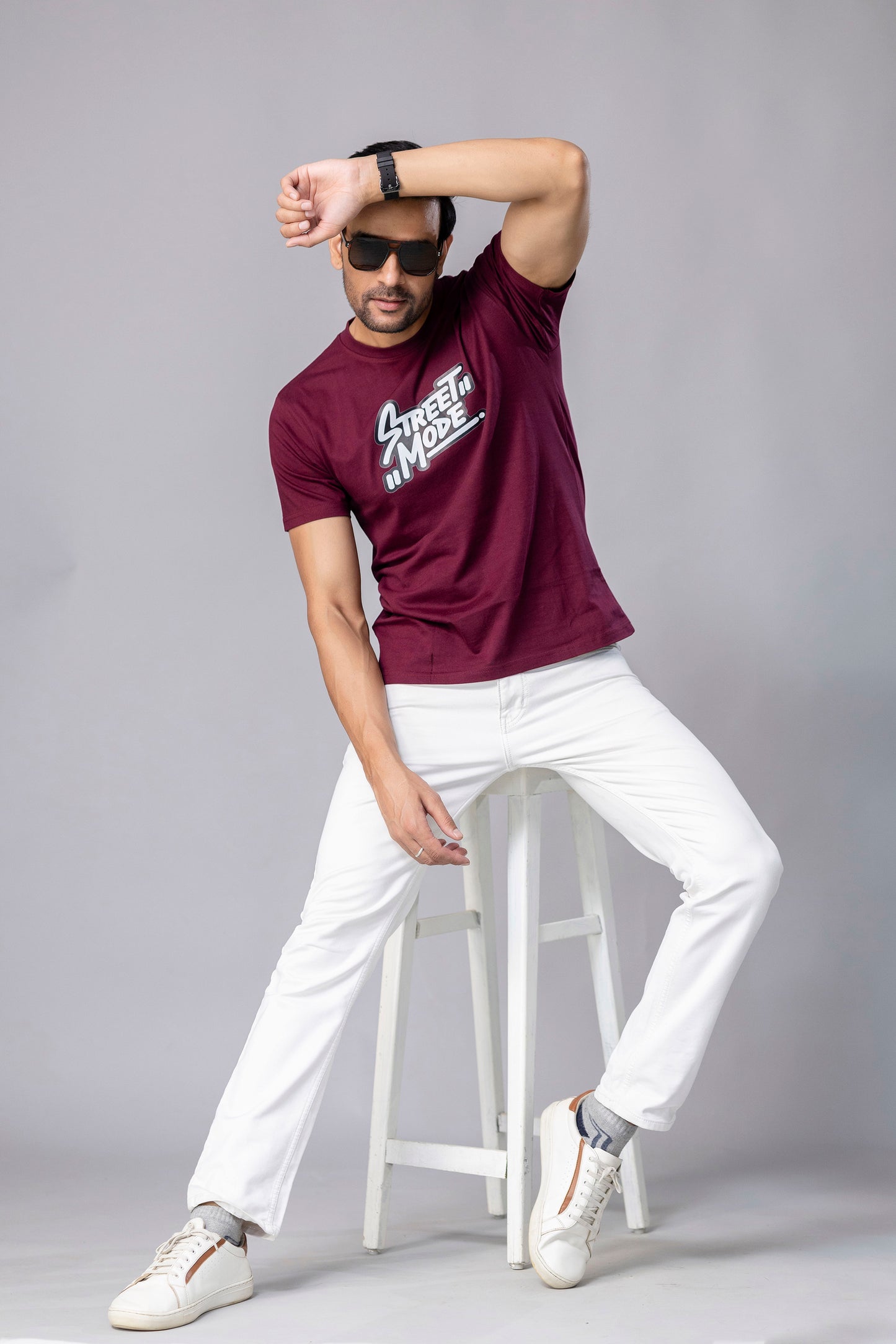 Street Mode Maroon Slim Fit T Shirt