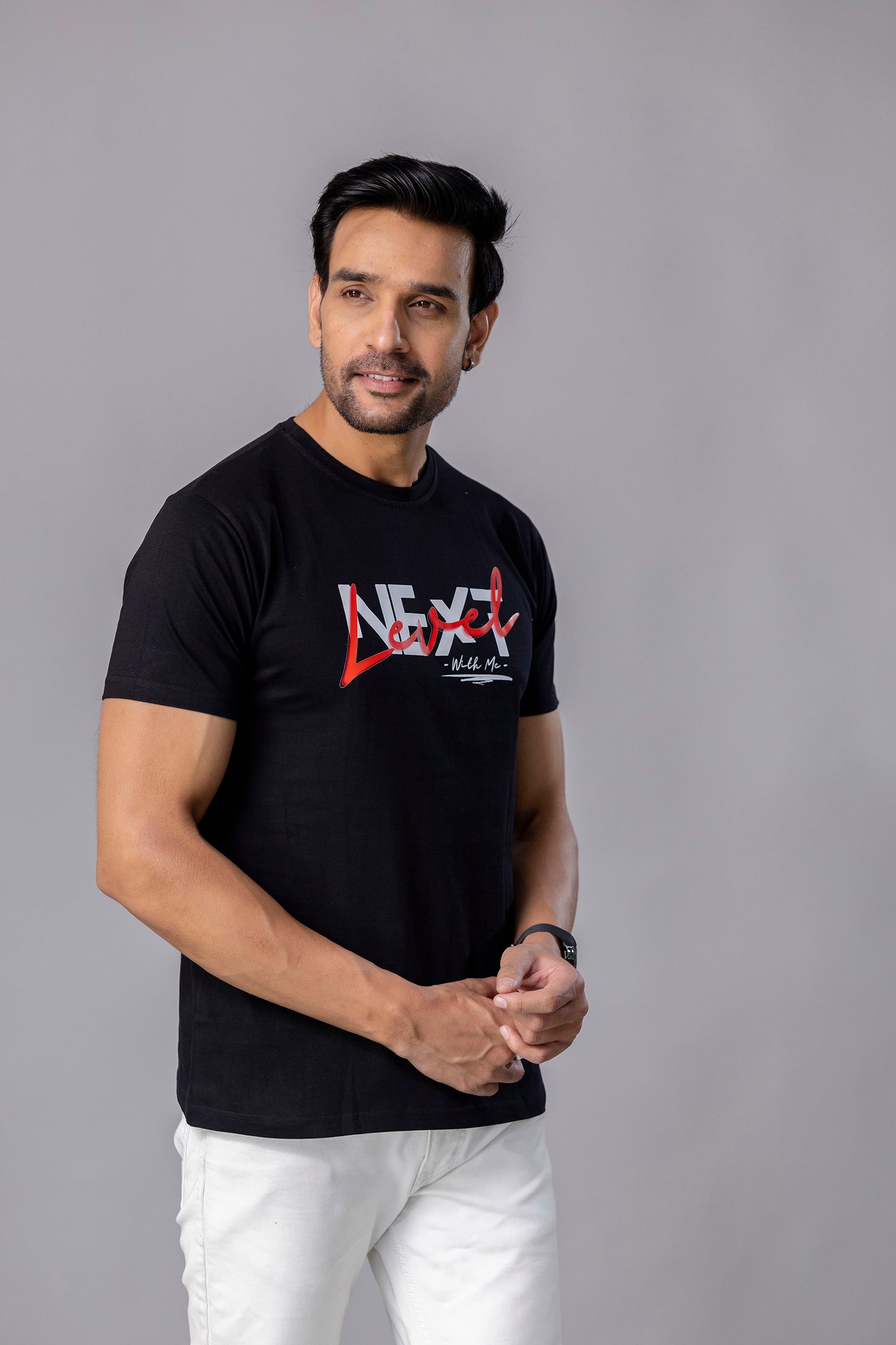 Next Level Black Slim Fit T Shirt