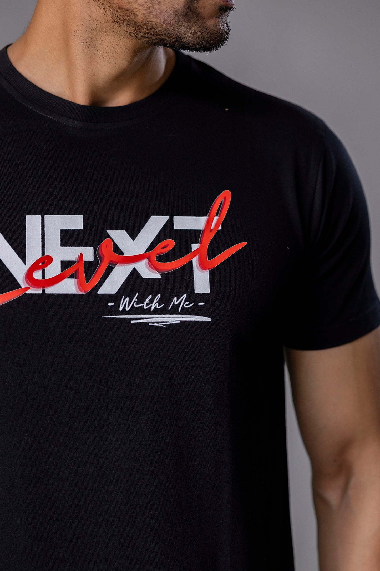 Next Level Black Slim Fit T Shirt