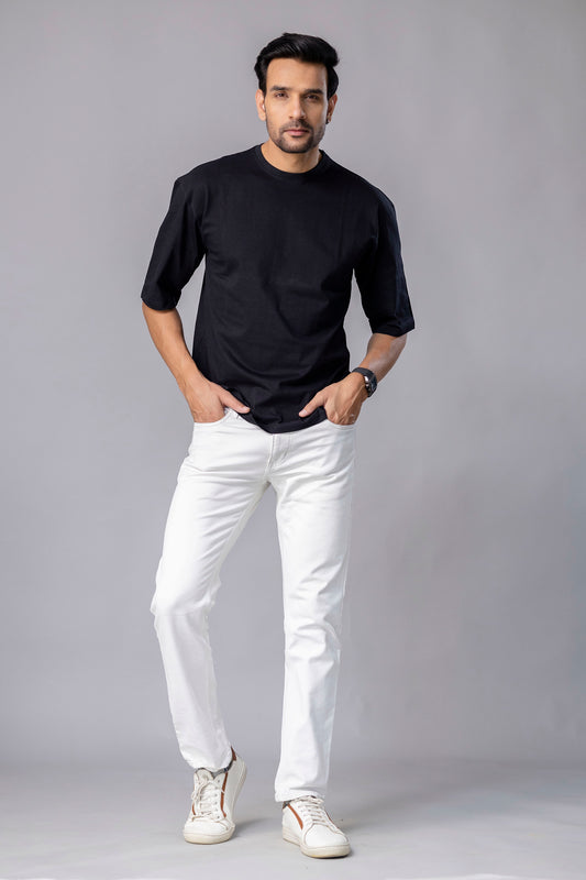 Lion Black OverSize Graphic Printed T Shirt