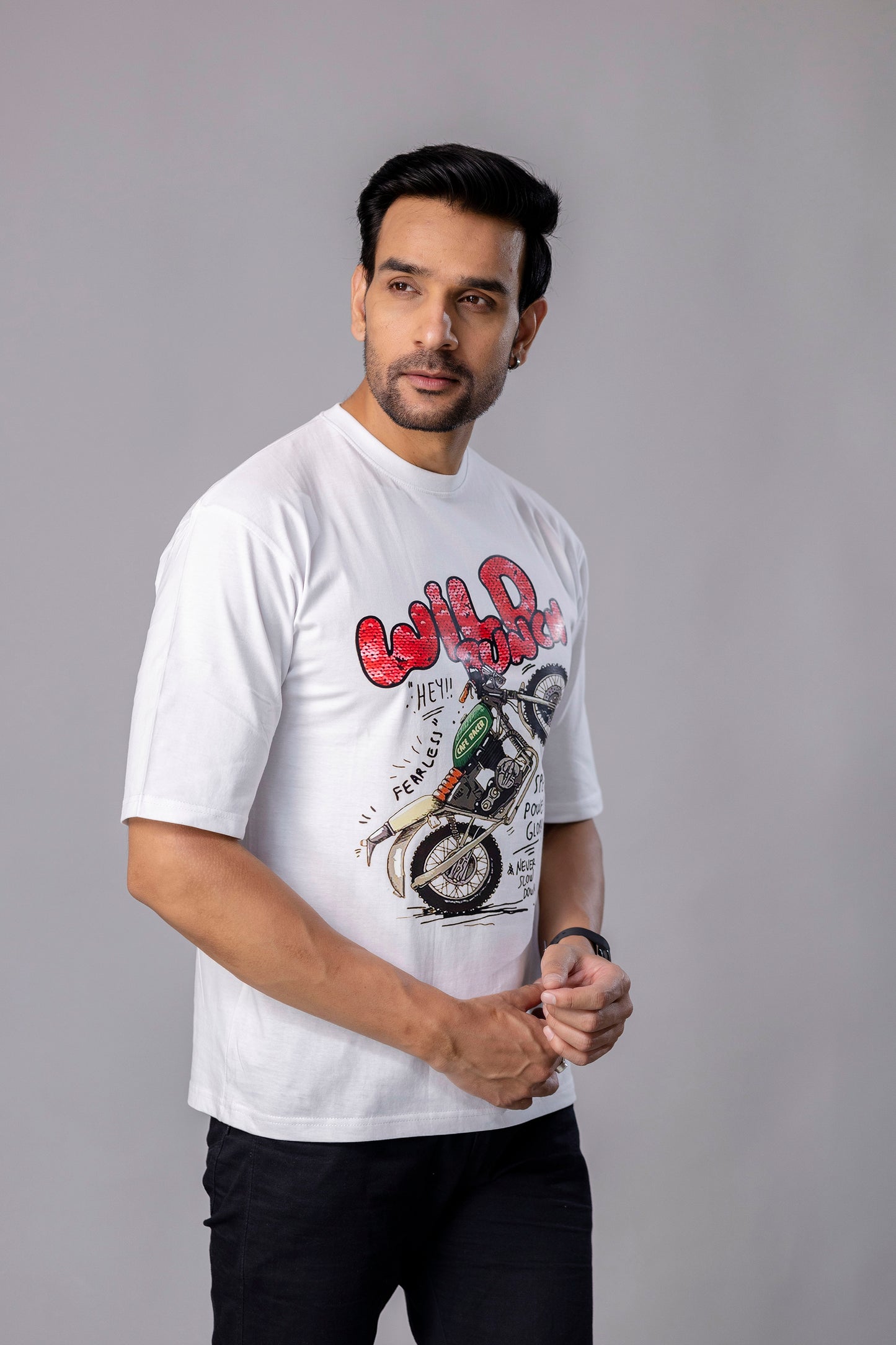 Wild Bunch White Graphic Printed T Shirt