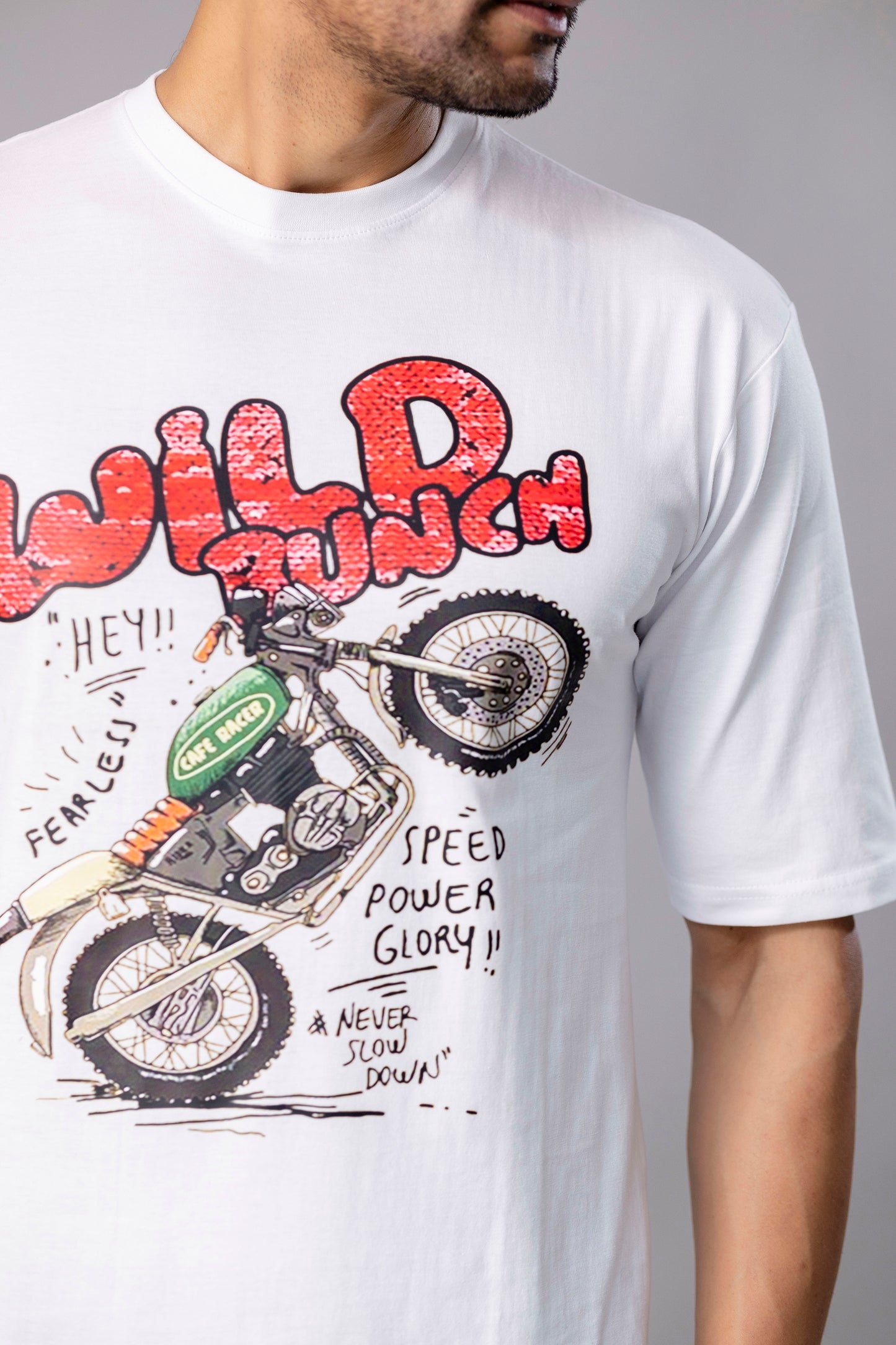 Wild Bunch White Graphic Printed T Shirt